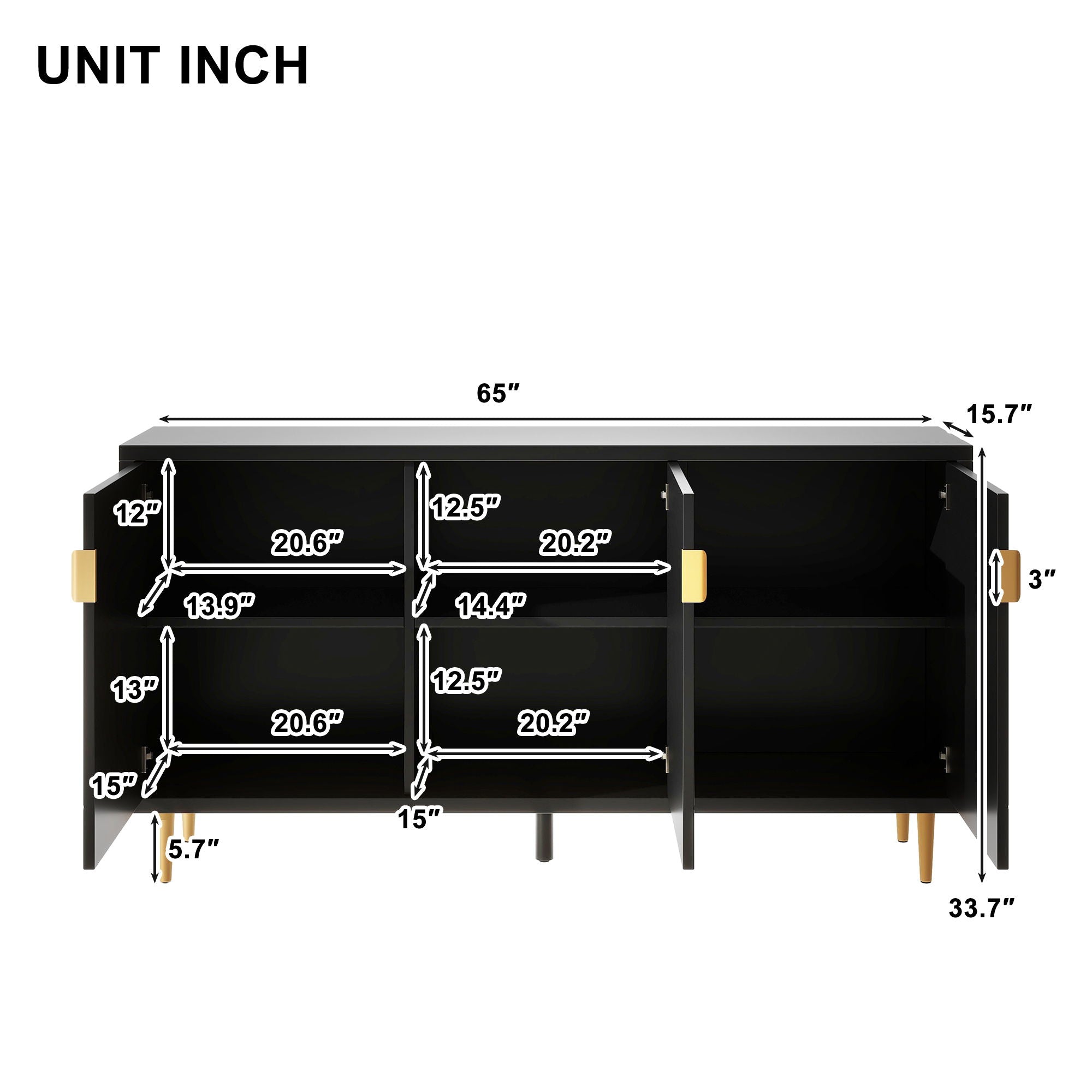 Modern TV Stand With 3 Doors And Adjustable Shelves - Best Buy Furniture
