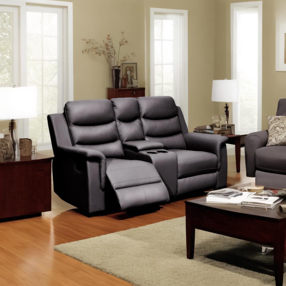 2 Seat Reclining Loveseat With Middle Console Slipcover, Stretch Loveseat Reclining Sofa Covers - Black - Best Buy Furniture