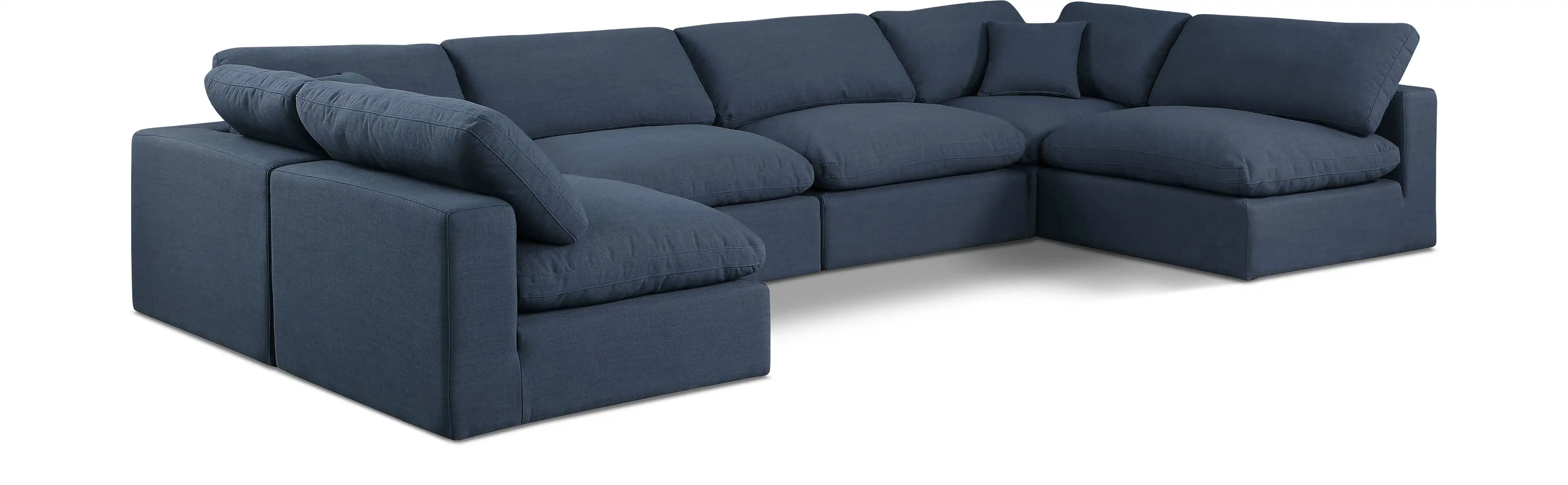 Comfy - 6 Piece Linen Modular Armless Sectional - Best Buy Furniture