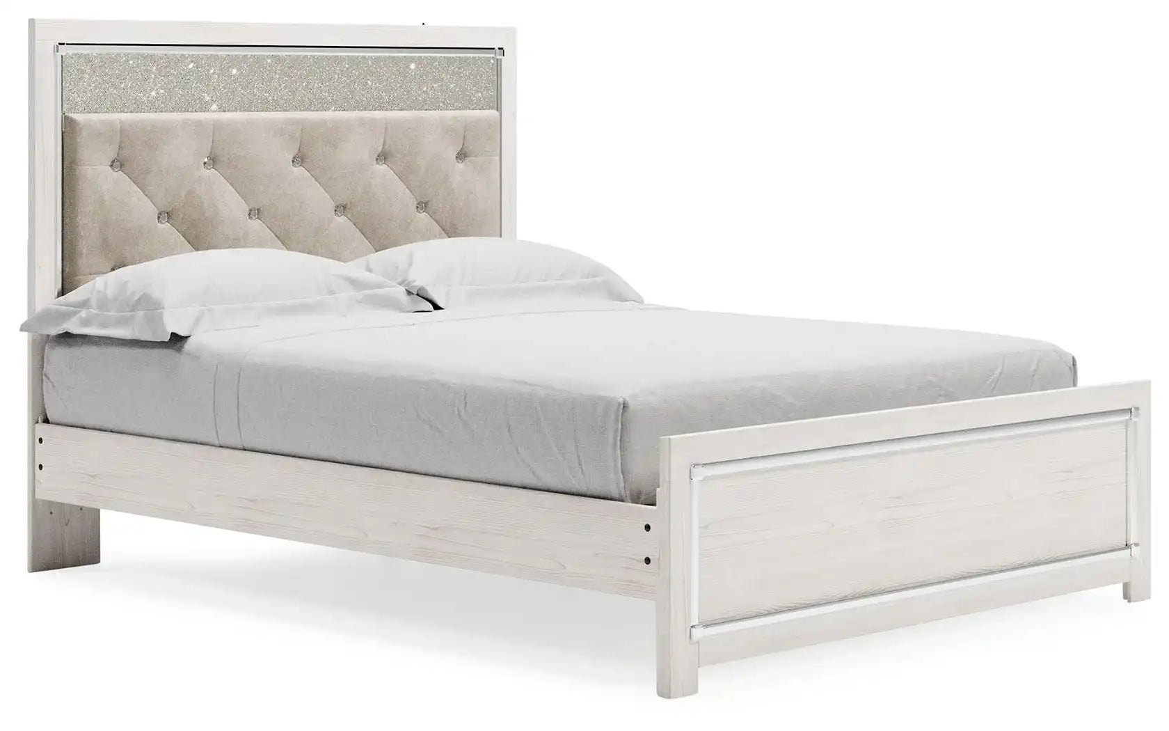 Altyra - Queen Panel Bed With Roll Slats - White - Best Buy Furniture