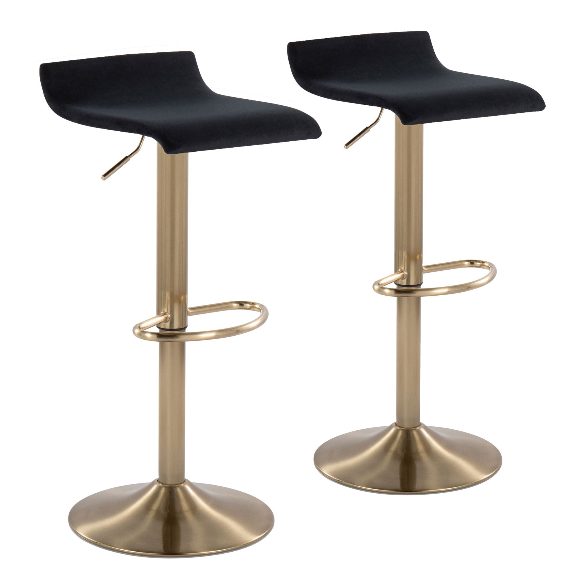 Ale - Contemporary Adjustable Height Barstool With Swivel With Oval Footrest (Set of 2) - Best Buy Furniture