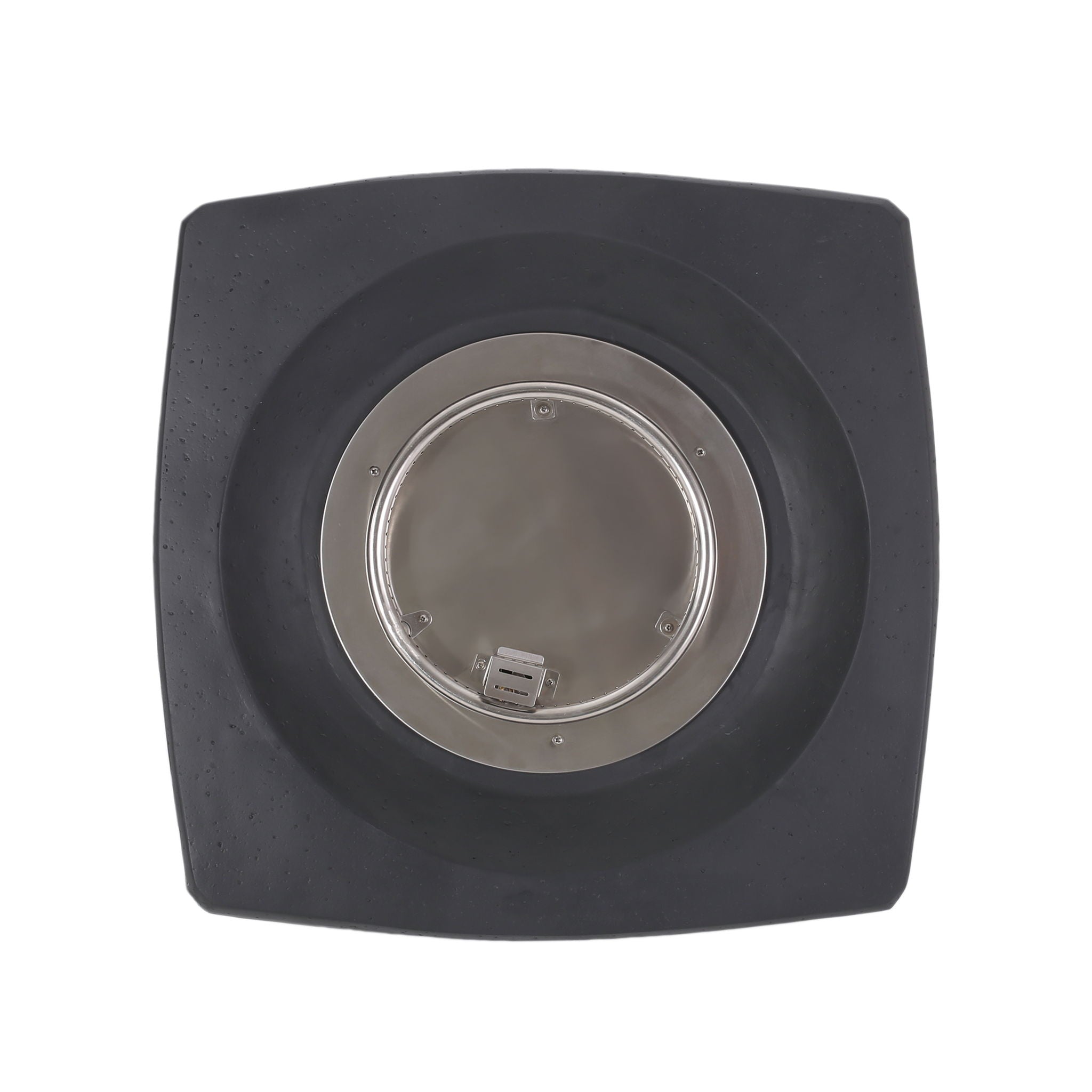 Outdoor Lightweight Concrete Square Fire Pit 40, 000 Btu With Built In Tank Storage - Dark Gray