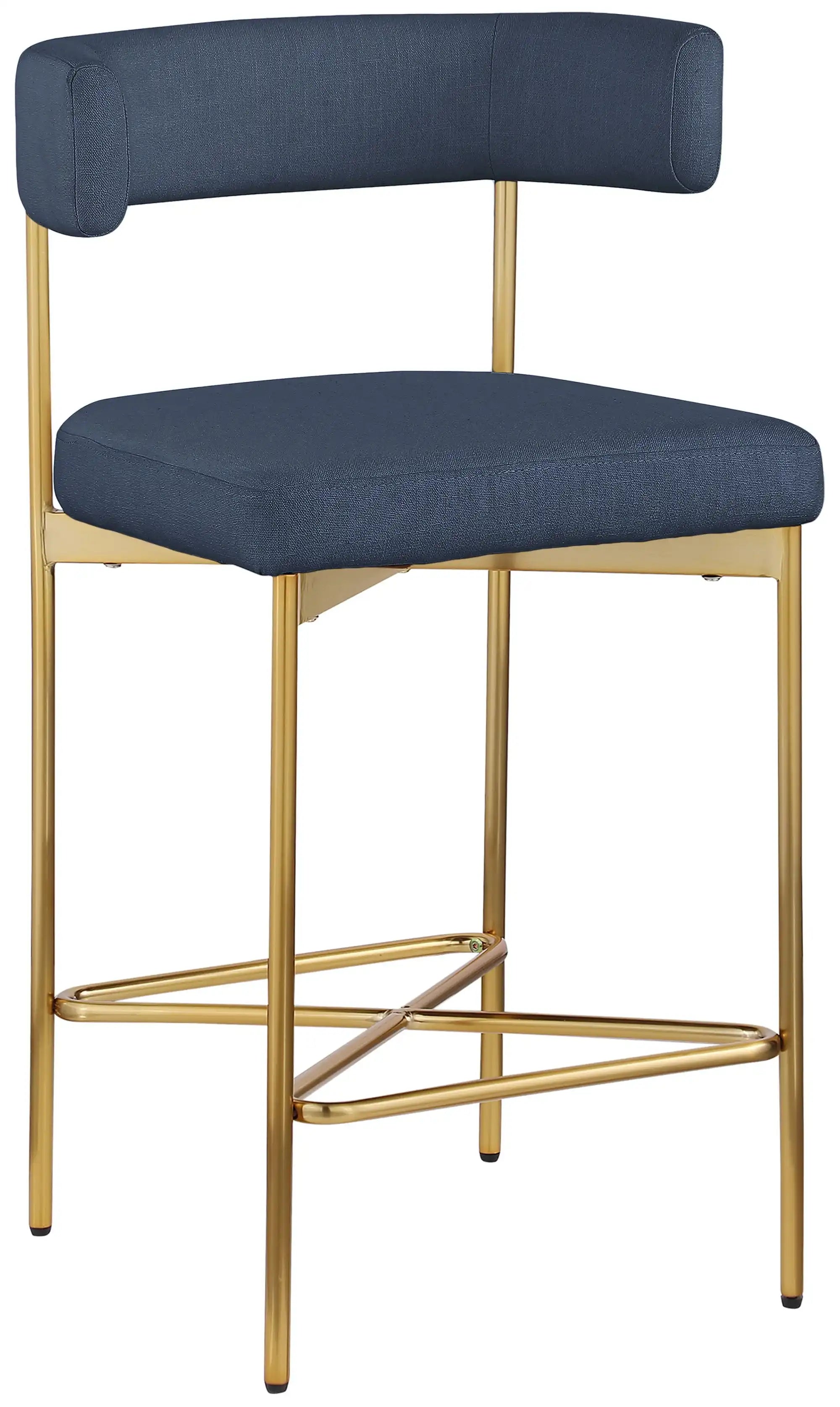 Rivage - Durable Stool With Gold Frame (Set of 2) - Best Buy Furniture
