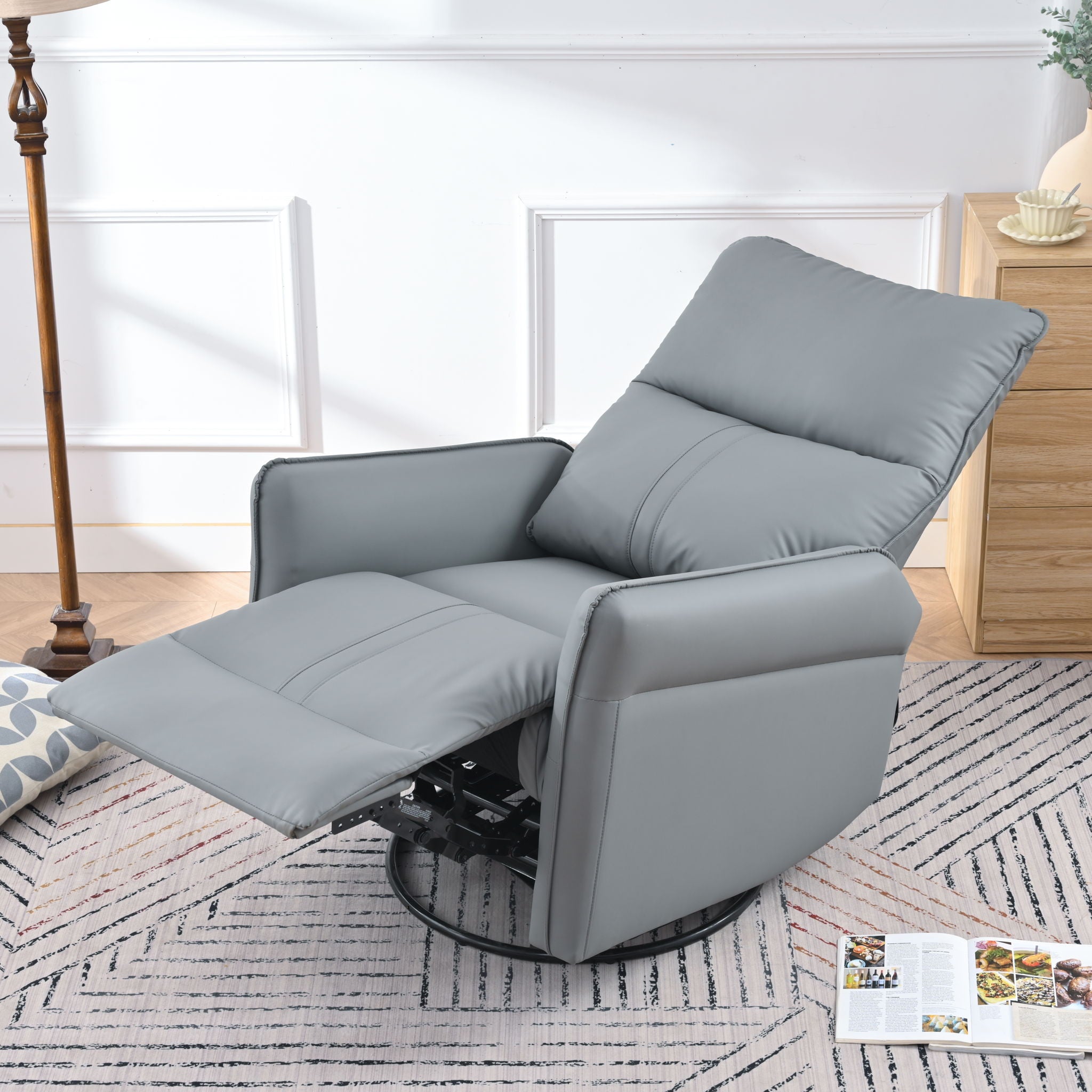 360° Modern Small Rocking Swivel Recliner Chair With Side Pocket - Best Buy Furniture