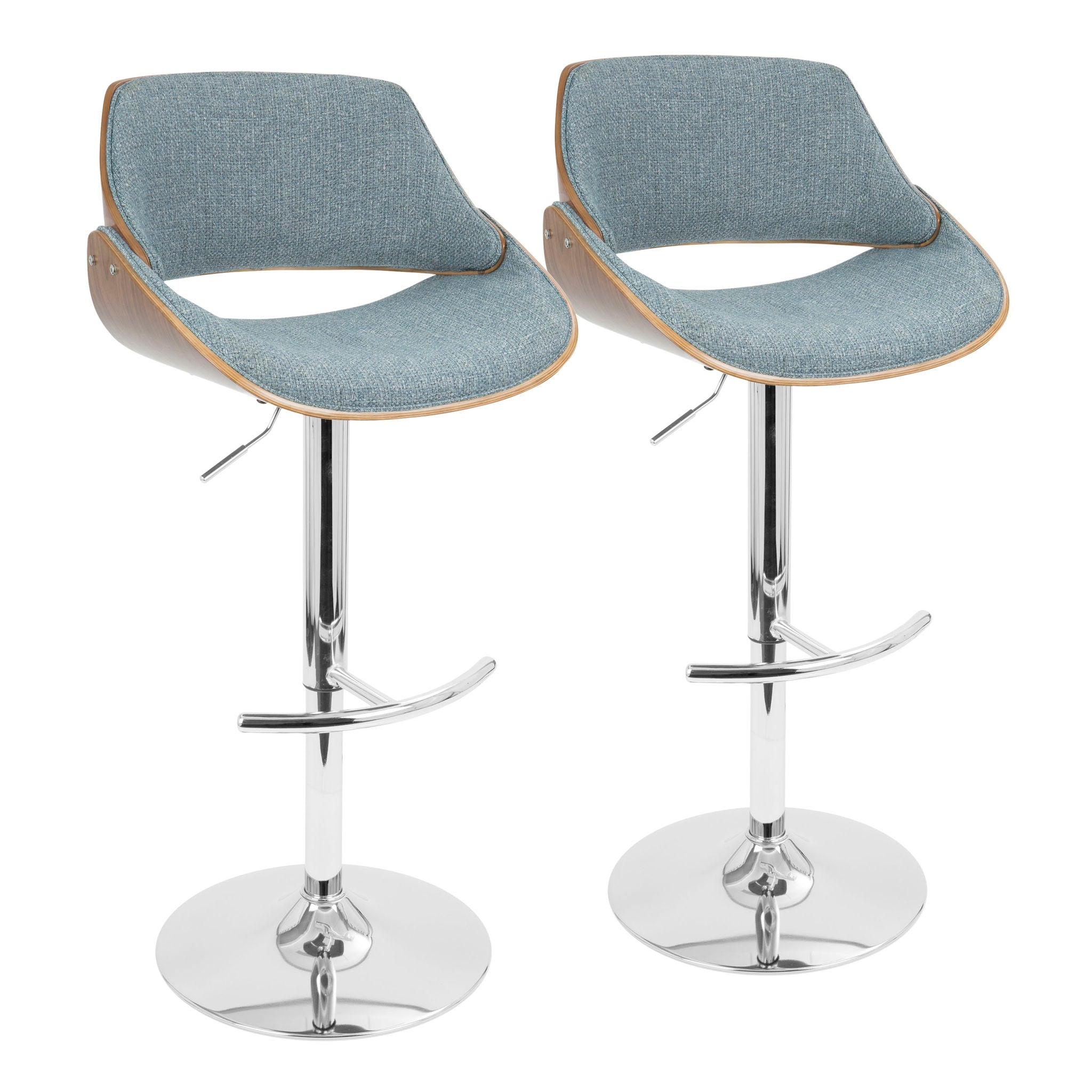 Fabrizzi - Mid Century Modern Adjustable Barstool With Swivel (Set of 2) - Best Buy Furniture