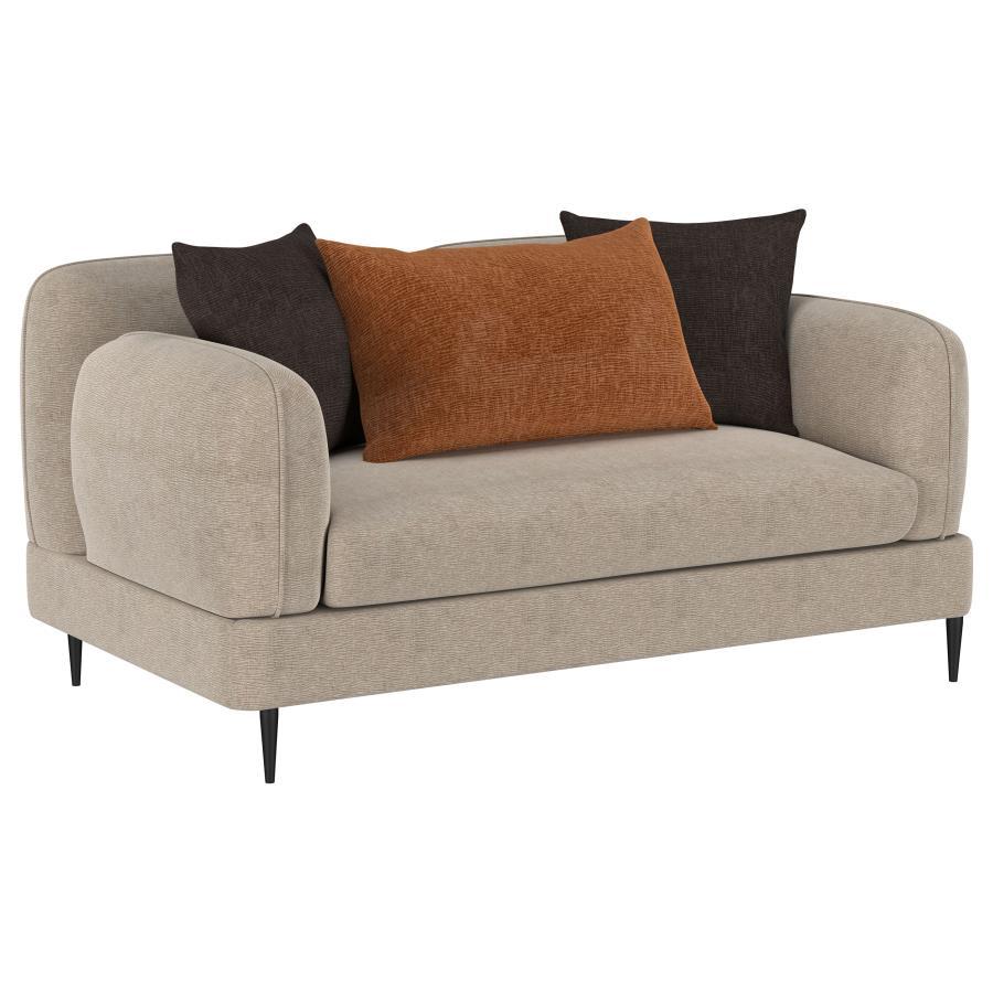 Jade - Chenille Upholstered Modern Track Arm Loveseat - Best Buy Furniture