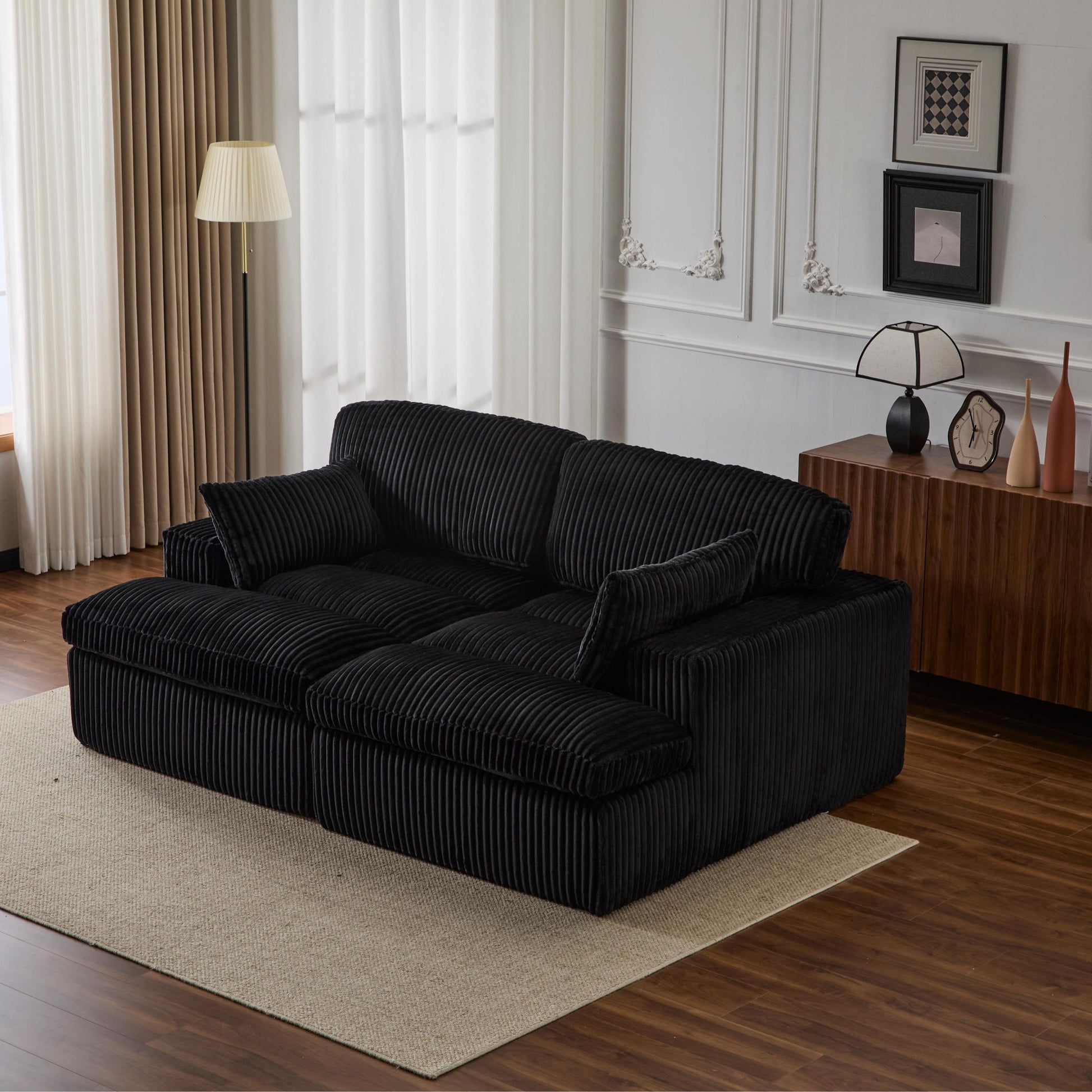 Double Chaise Lounge Chair, Oversized Upholstered Sleeper Cloud Couch - Best Buy Furniture
