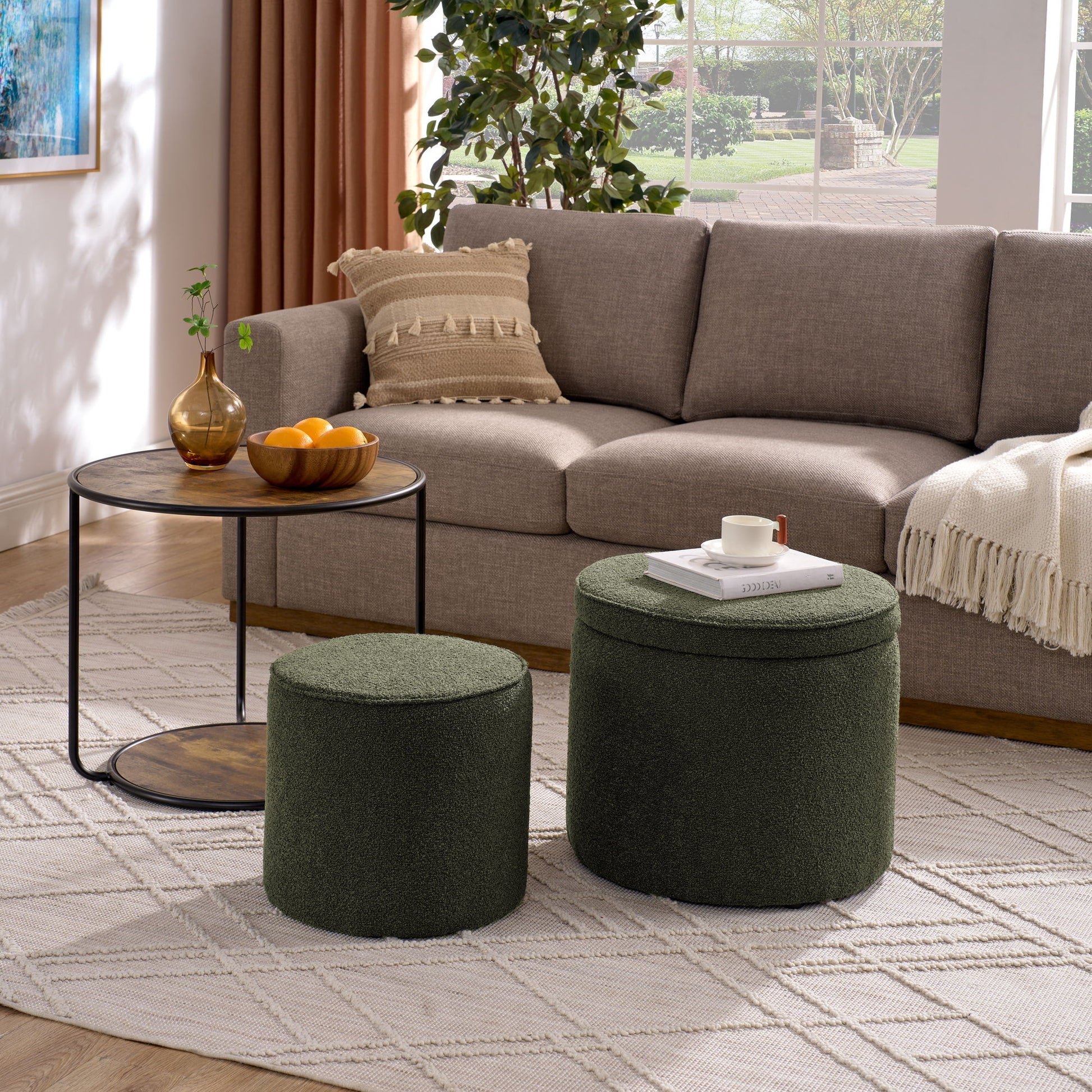 Multi Functional Ottoman And Table Set With Drum Stool - Best Buy Furniture
