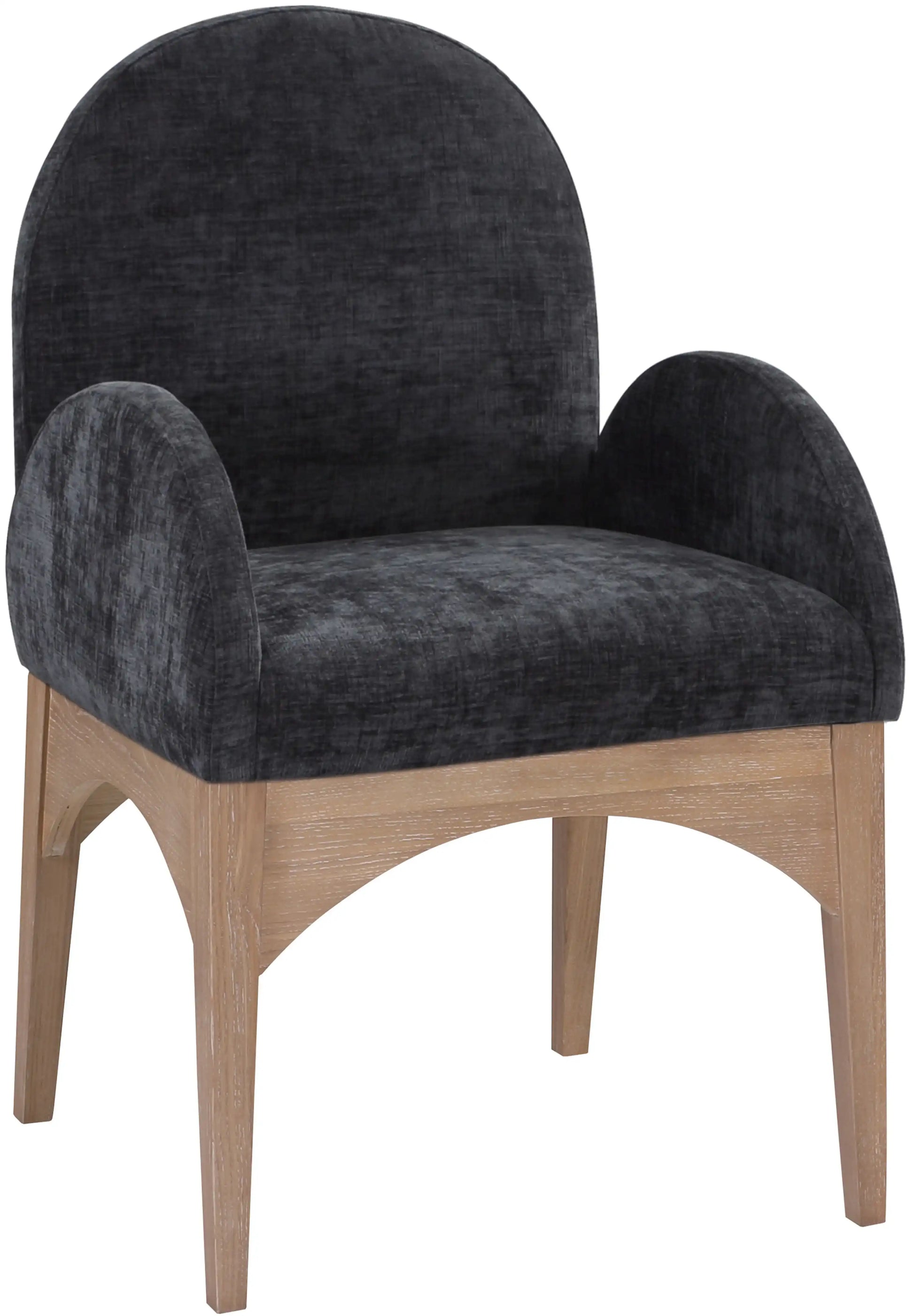 Waldorf - Chenille Dining Arm Chair With Natural Legs - Best Buy Furniture