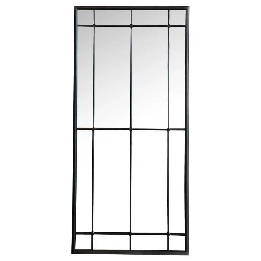 Annetta - Window Pane Floor Or Wall Mirror - Black - Best Buy Furniture