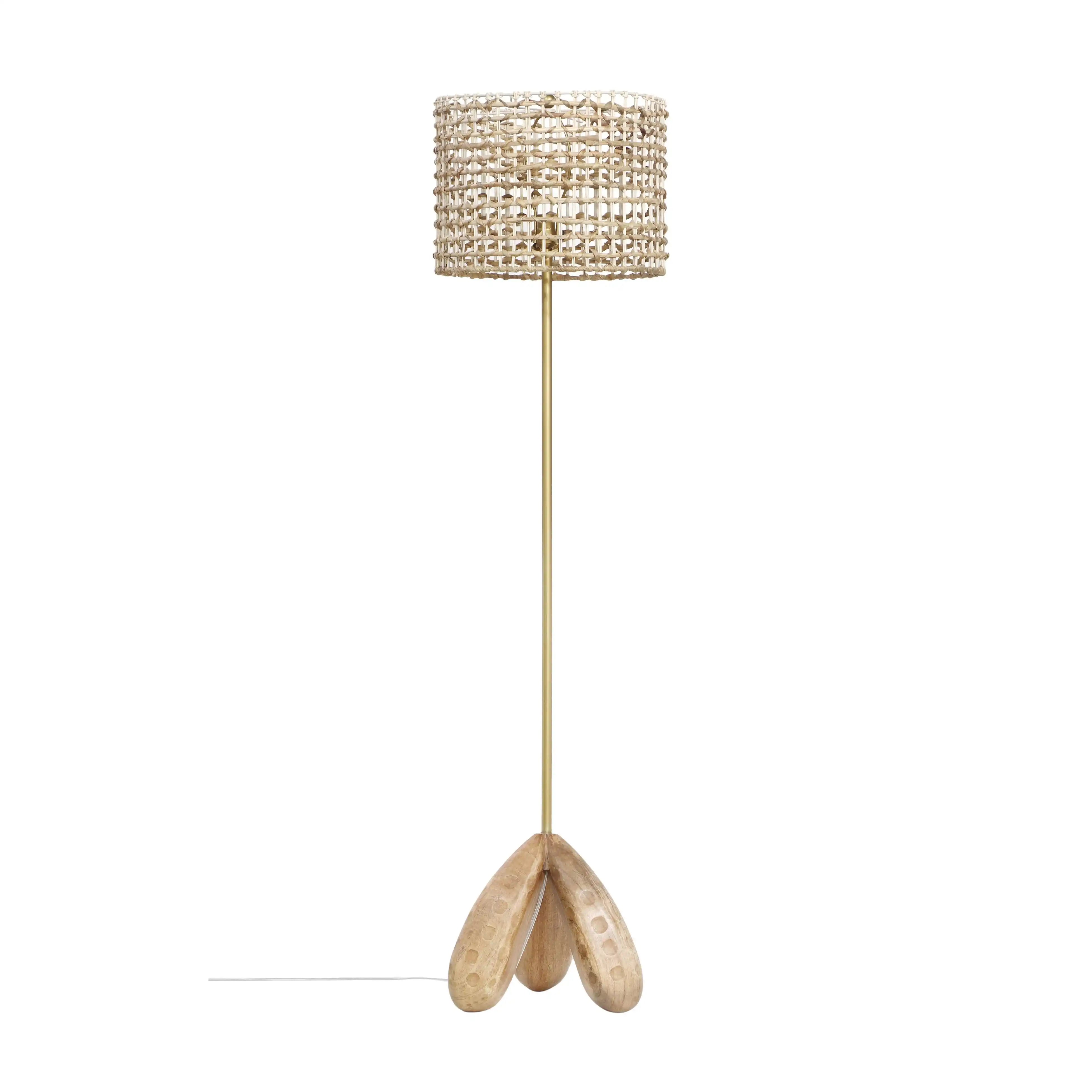 Alondra - Wooden Floor Lamp - Light Brown - Best Buy Furniture