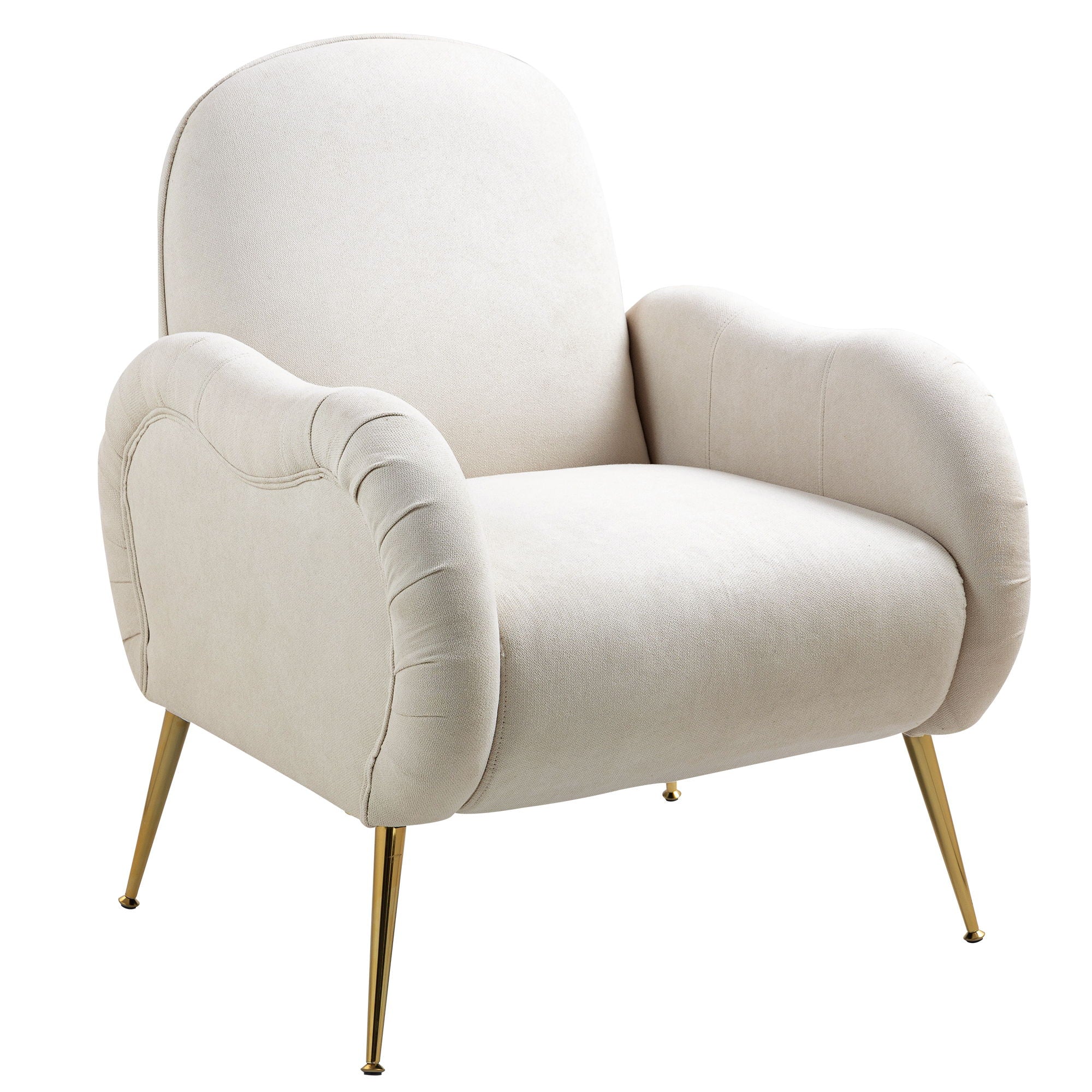Modern Accent Chair With Metal Legs, Snowflake Fabric Armchair - Best Buy Furniture