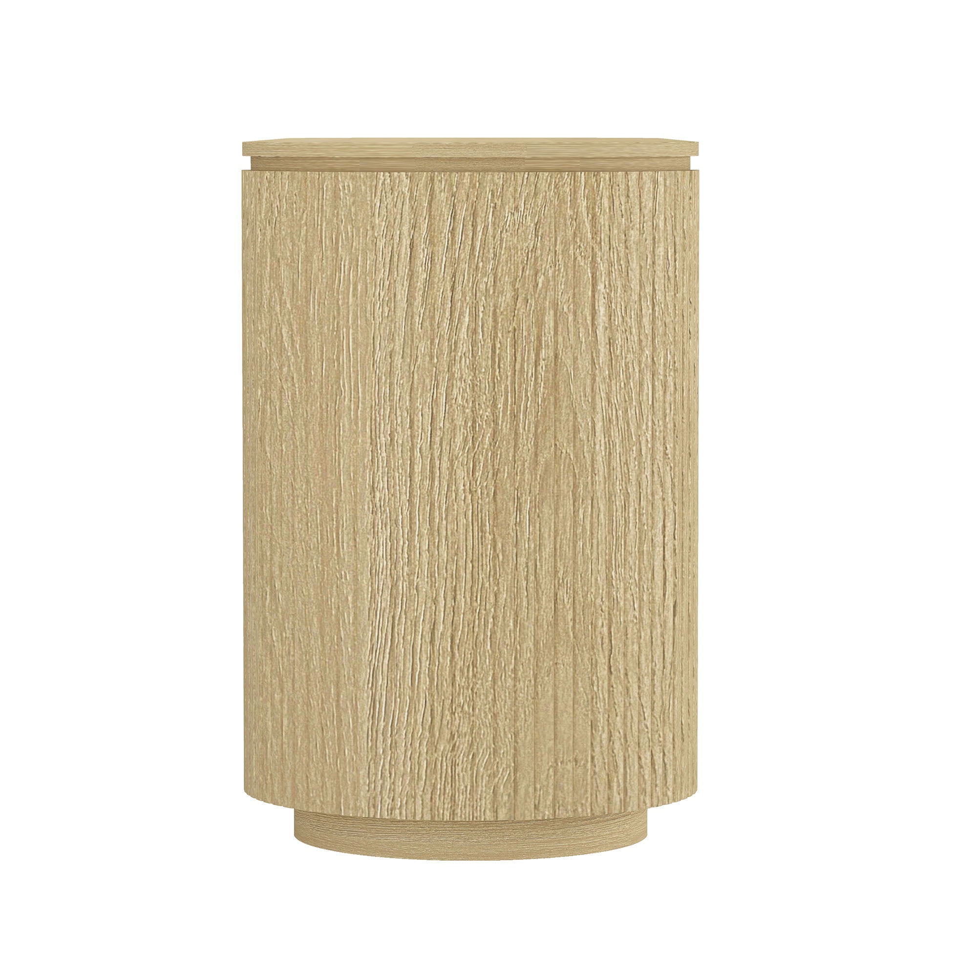 Olivia - Sideboard With 4 Adjustable Shelves With Handle Free Doors And Rounded Edges - Oak