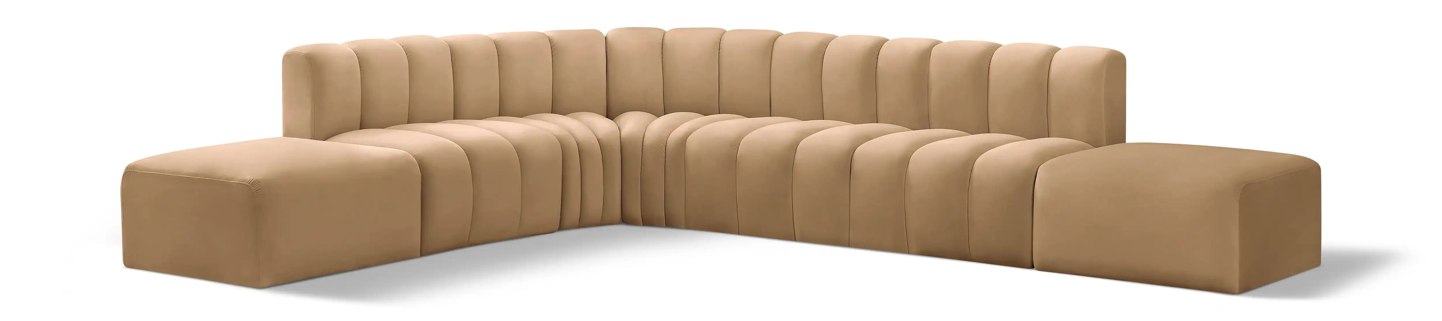 Arc - Velvet 7 Piece Corner Modular Sofa - Best Buy Furniture