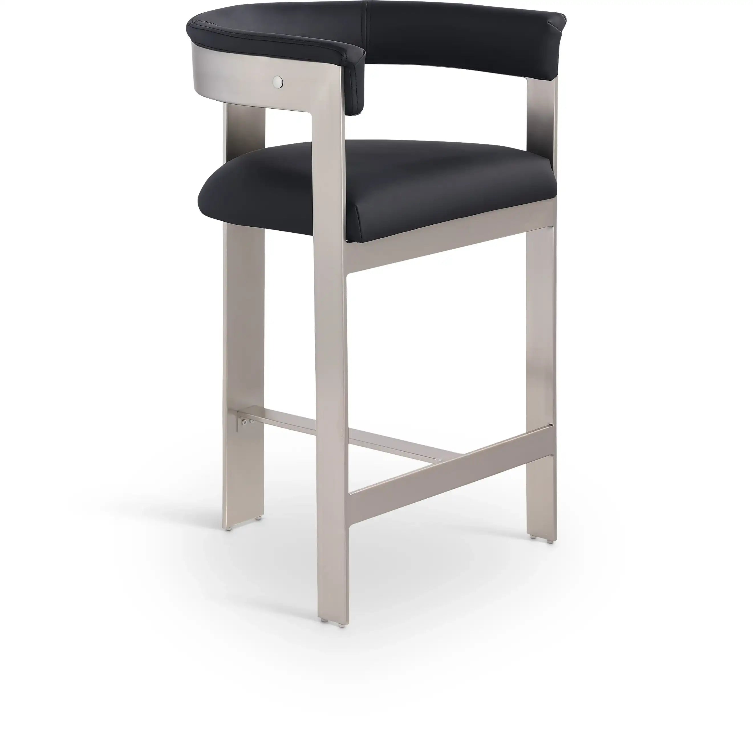 Romeo - Faux Leather Counter Stool With Silver Base (Set of 2) - Best Buy Furniture
