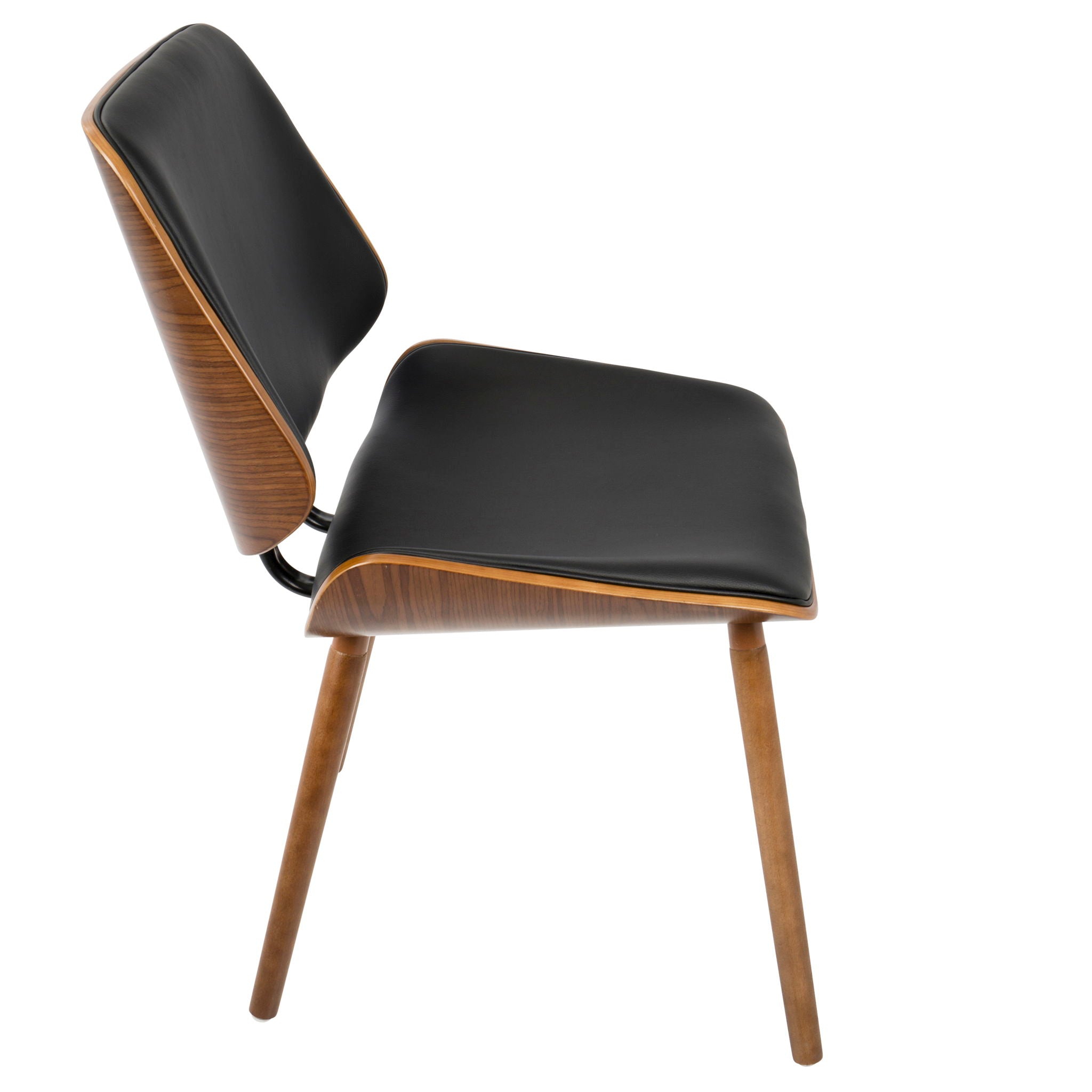 Lombardi - Mid-Century Modern Dining / Chair (Set of 2) - Walnut / Black - Best Buy Furniture
