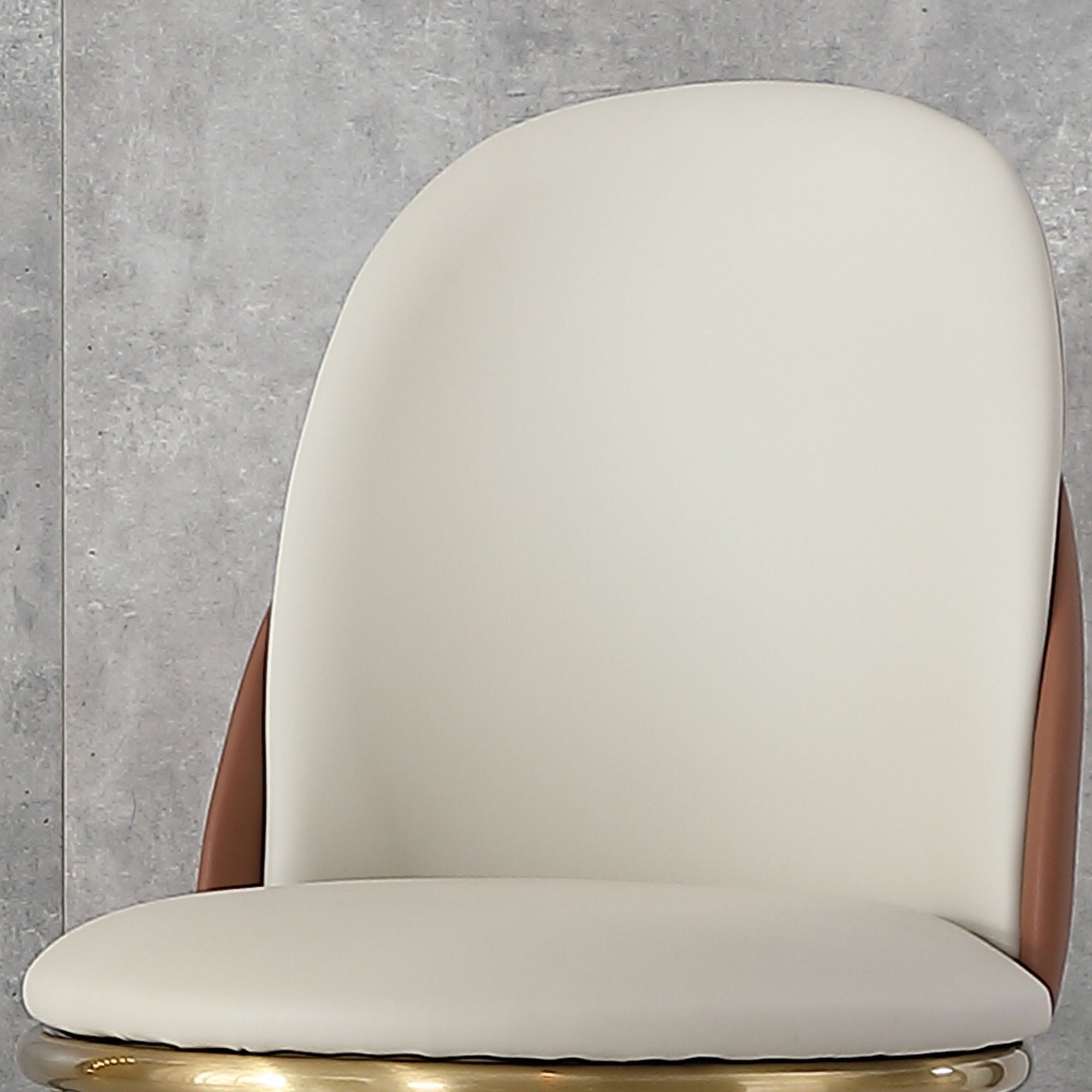 Modern Dining Chairs (Set of 2) With Gold Metal Legs - Beige - Best Buy Furniture