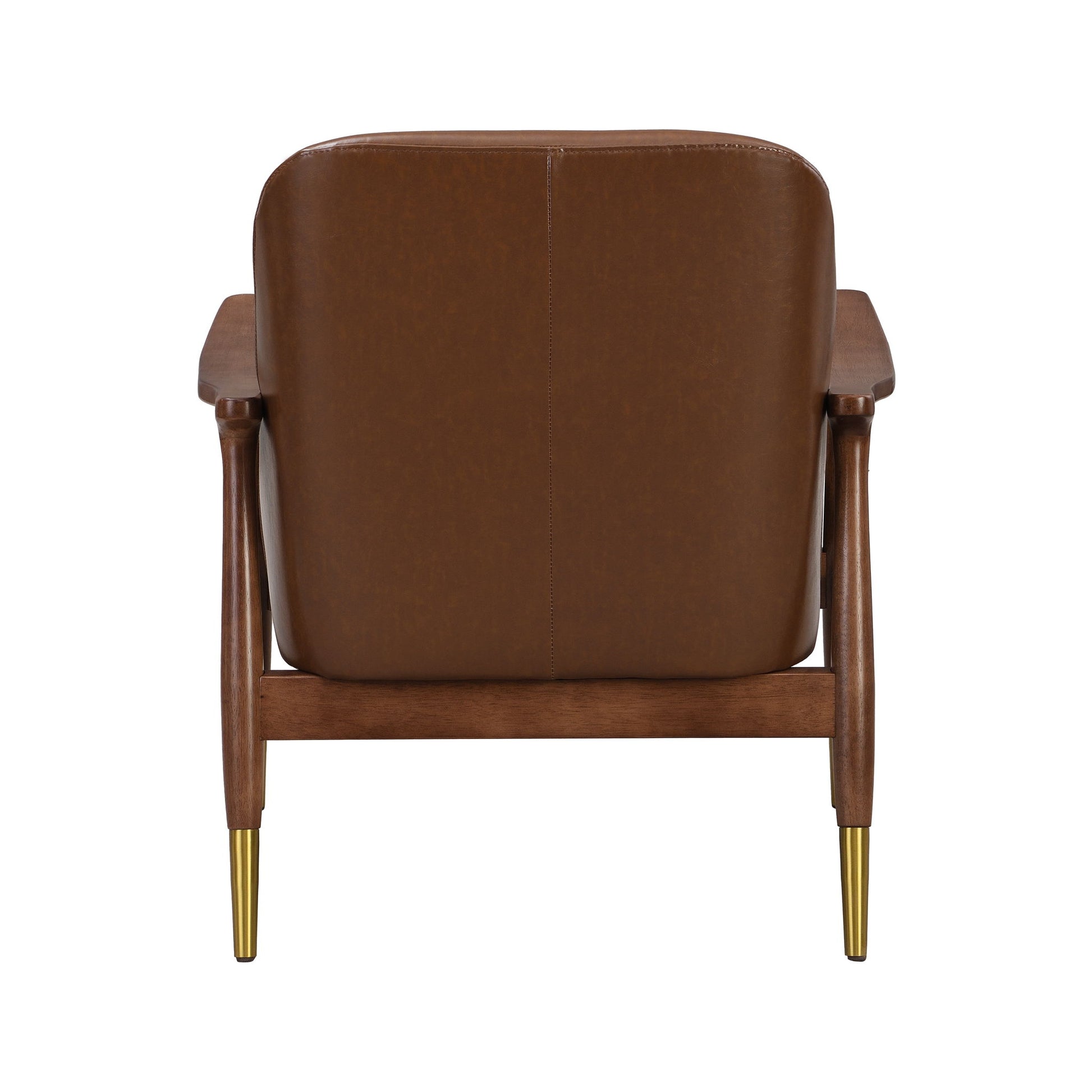 Mid - Century Accent Chair With Cushioned Seat, Brass Tipped Legs - Best Buy Furniture