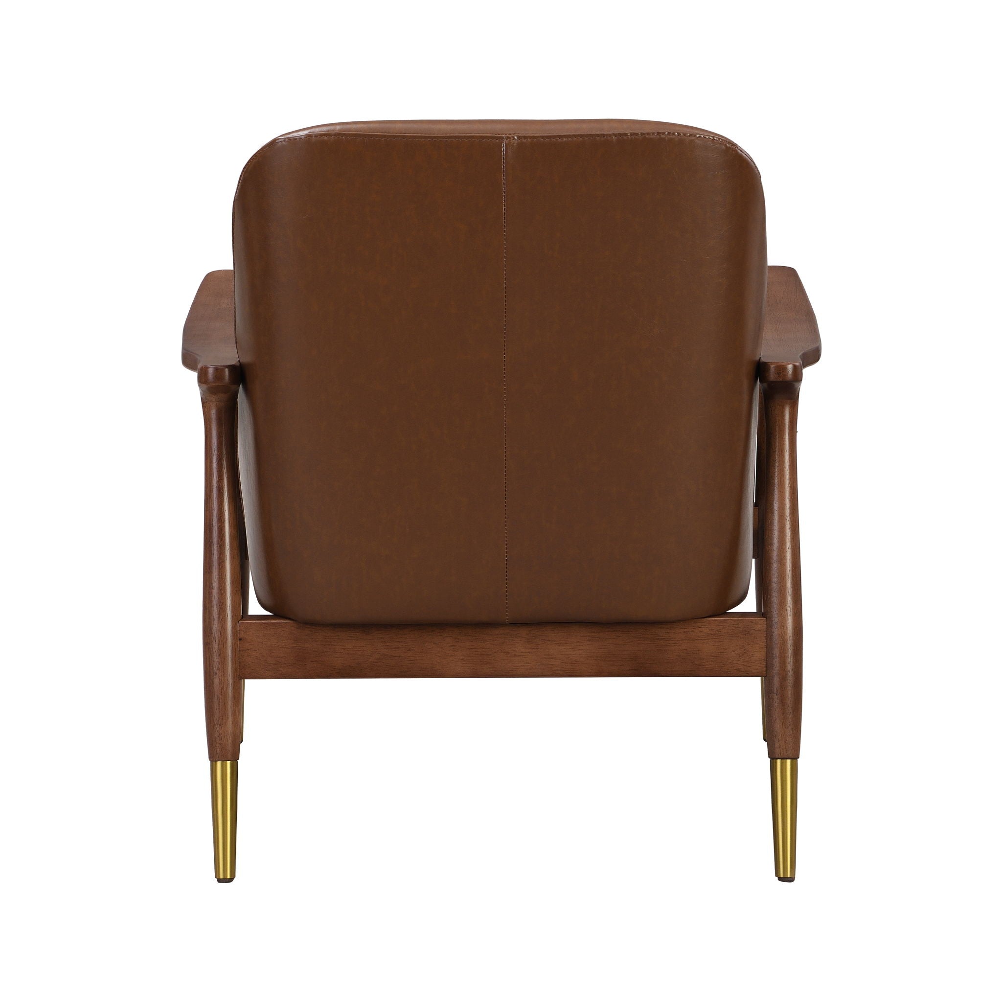 Mid - Century Accent Chair With Cushioned Seat, Brass Tipped Legs - Best Buy Furniture