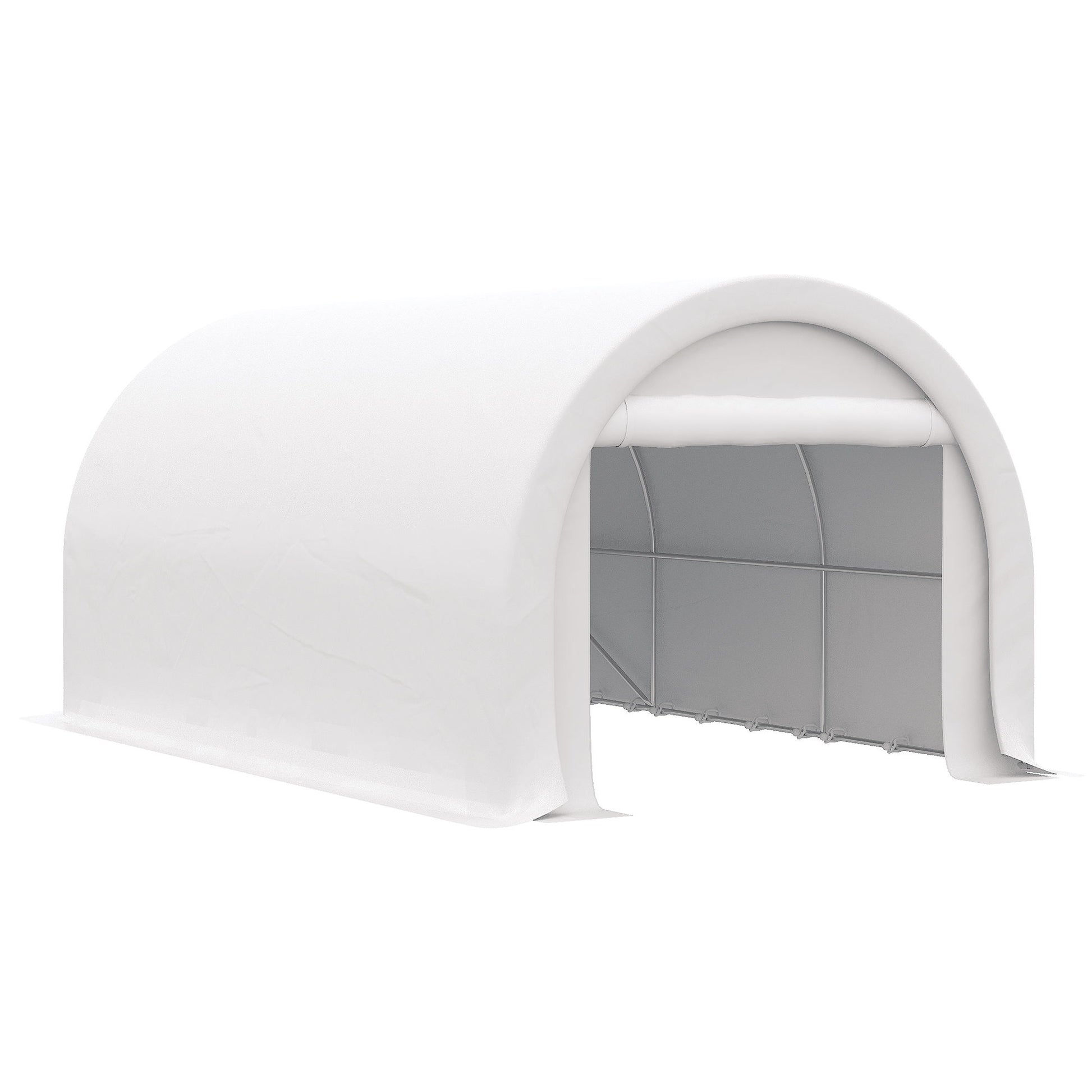 Outsunny - 10' x 16' Carport, Heavy Duty Portable Garage Storage Tent With Large Zippered Door, Anti-Uv Pe Canopy Cover For Car, Truck, Boat, Motorcycle, Bike, Garden Tools, Outdoor Work - Best Buy Furniture