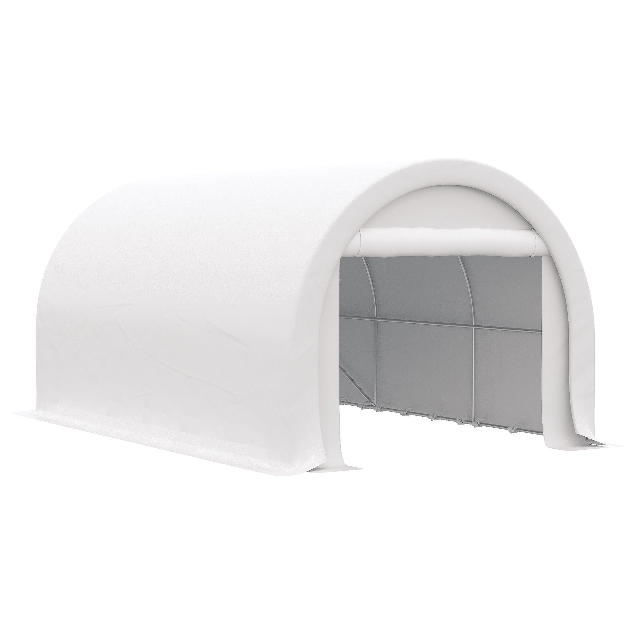Outsunny - 10' x 16' Carport, Heavy Duty Portable Garage Storage Tent With Large Zippered Door, Anti-Uv Pe Canopy Cover For Car, Truck, Boat, Motorcycle, Bike, Garden Tools, Outdoor Work - Best Buy Furniture