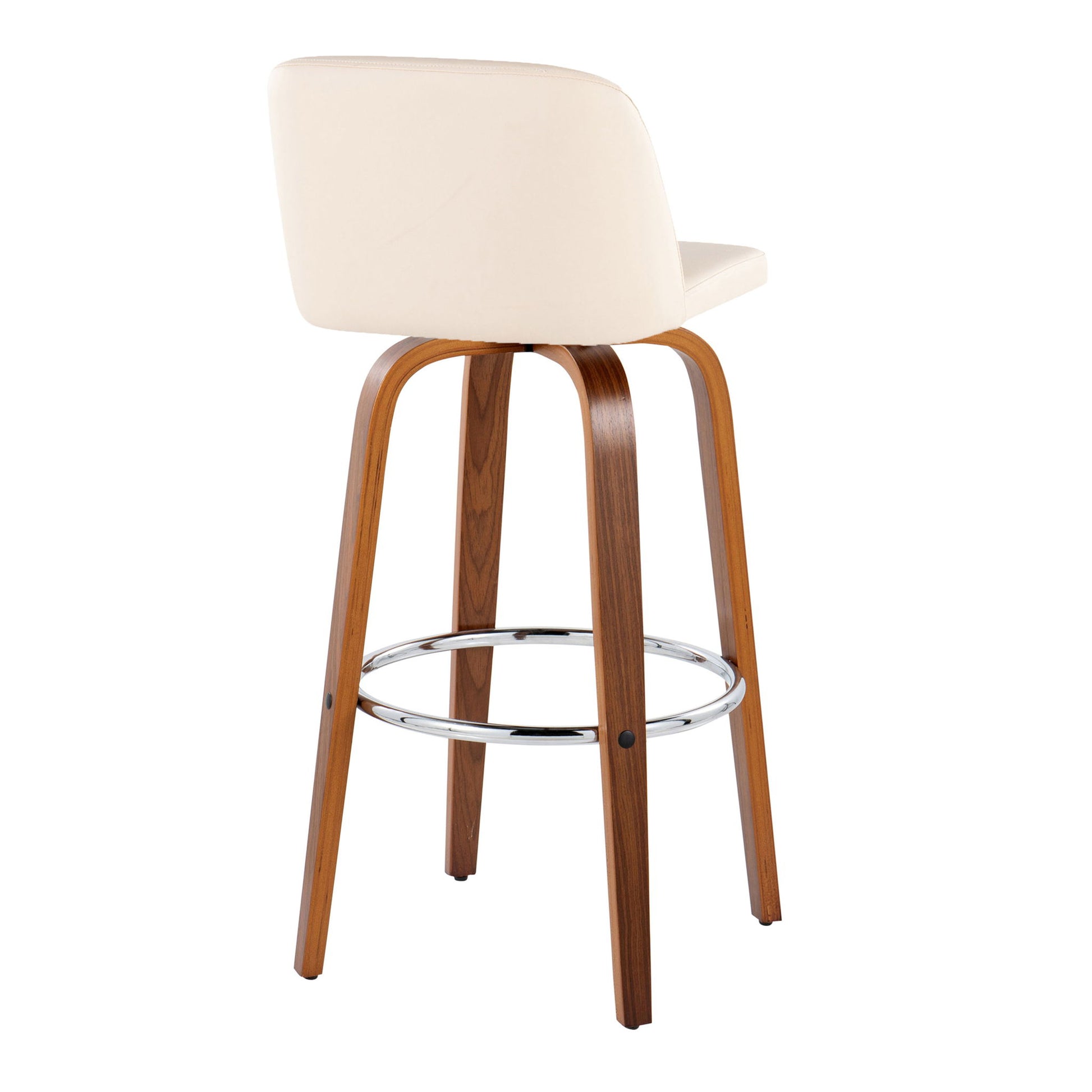 Toriano - Mid Century Modern Fixed Height, Barstool With Swivel With Round Footrest (Set of 2) - Best Buy Furniture