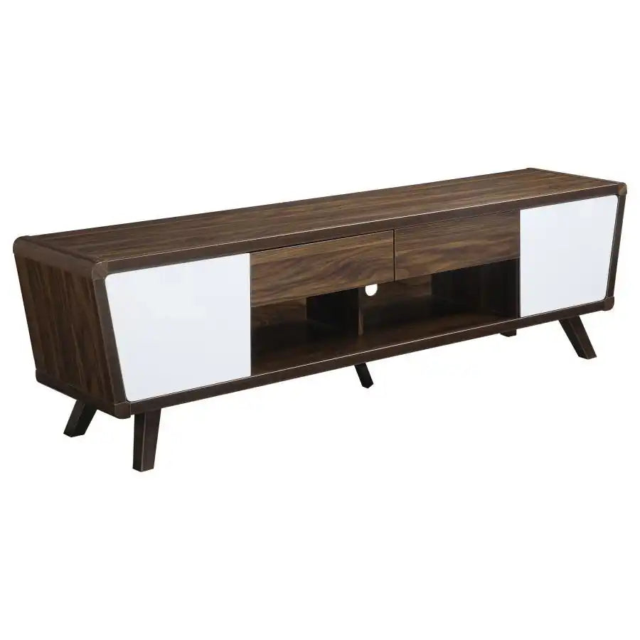 Alvin - 2 Door Engineered Wood TV Stand - Dark Walnut - Best Buy Furniture