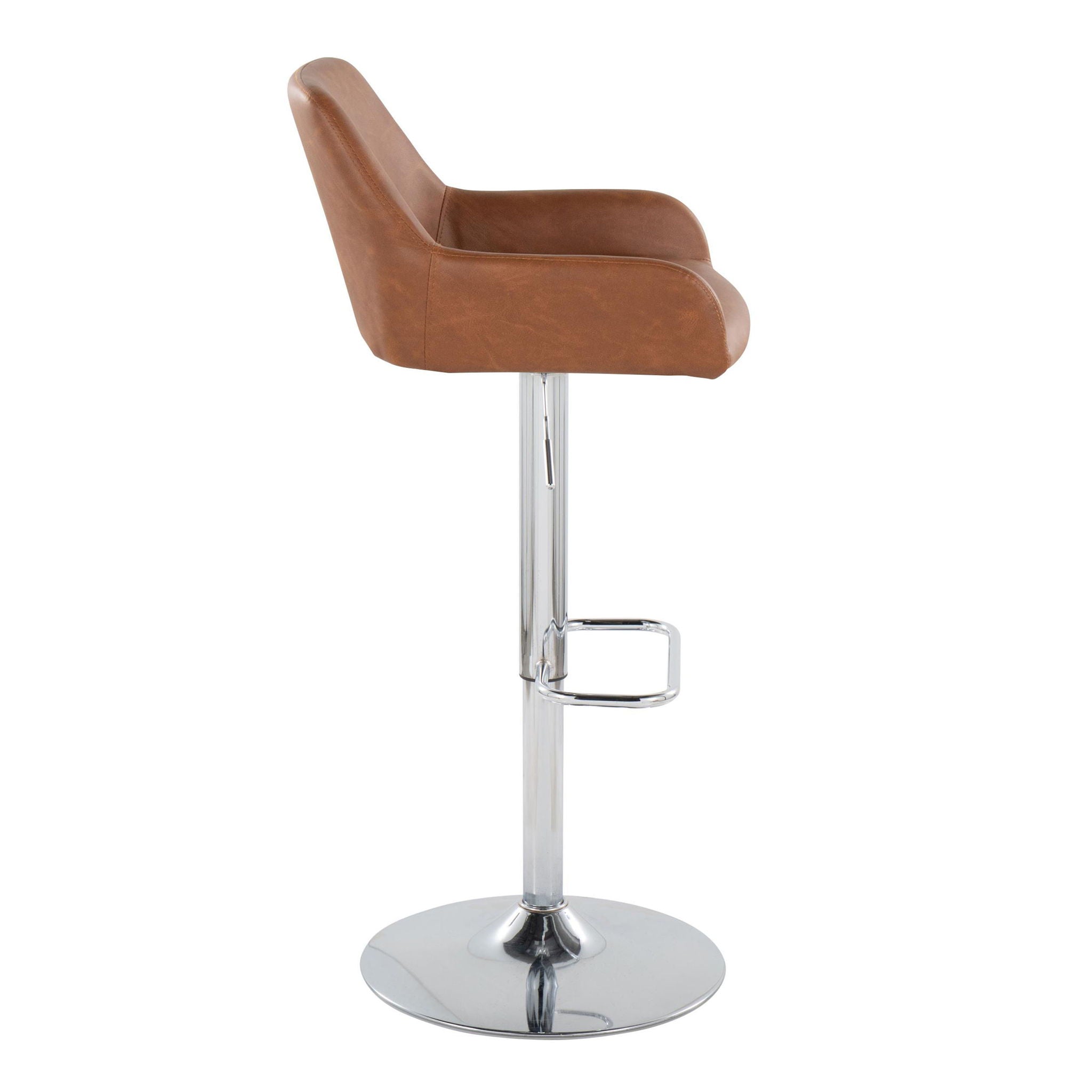 Daniella - Contemporary Adjustable Barstool With Swivel With Rounded Rectangle Footrest (Set of 2) - Best Buy Furniture