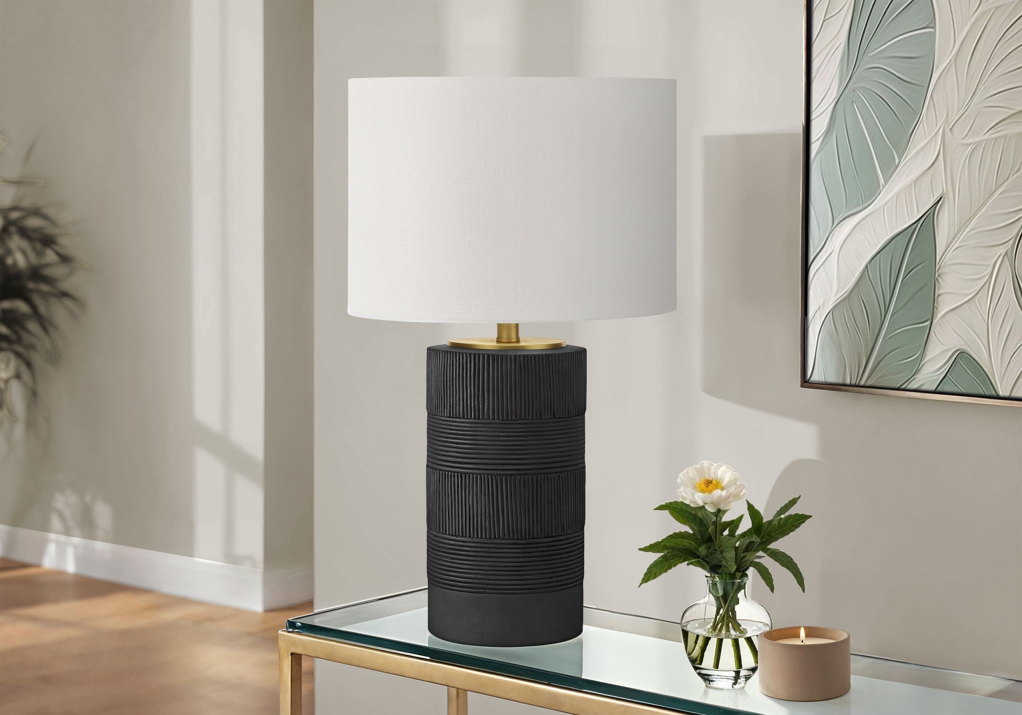 Table Lamp, Lighting, Resin, Contemporary - Black / Cream - Best Buy Furniture