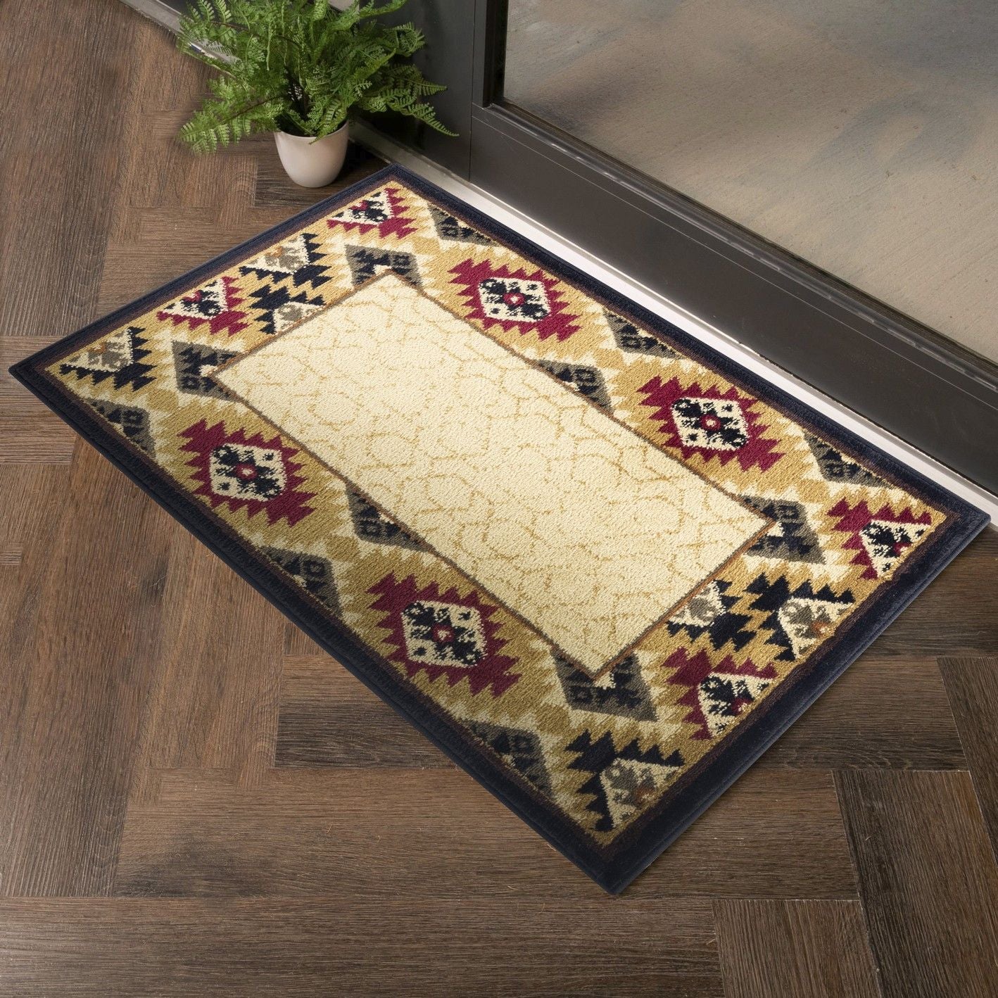 Tribes - 5'3" X 7'3" Polypropylene, Southwest Area Rug - Cream - Best Buy Furniture