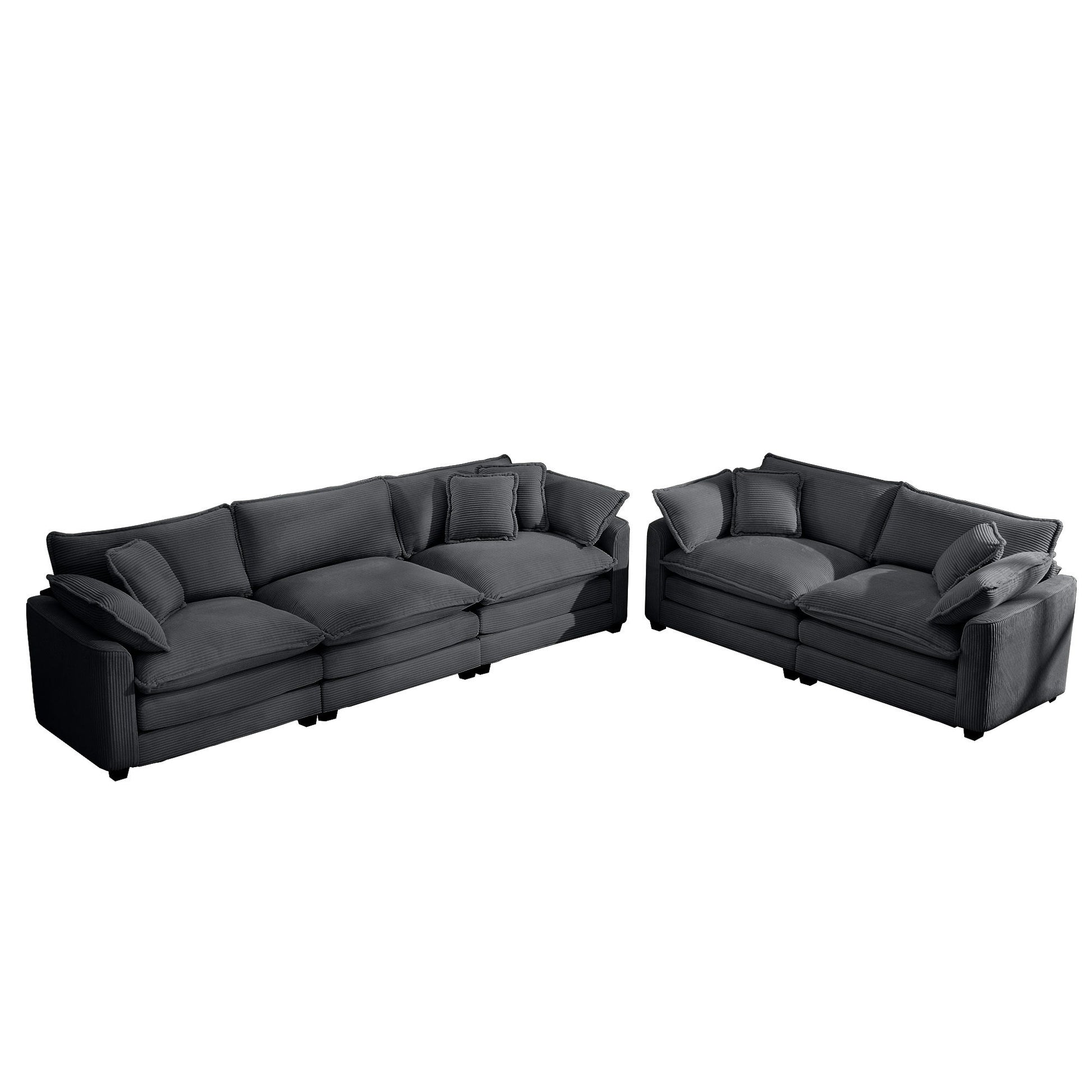 Elegant Corduroy Oversized Sectional Sofa Set With Deep Seats And Flexible Layout - Best Buy Furniture