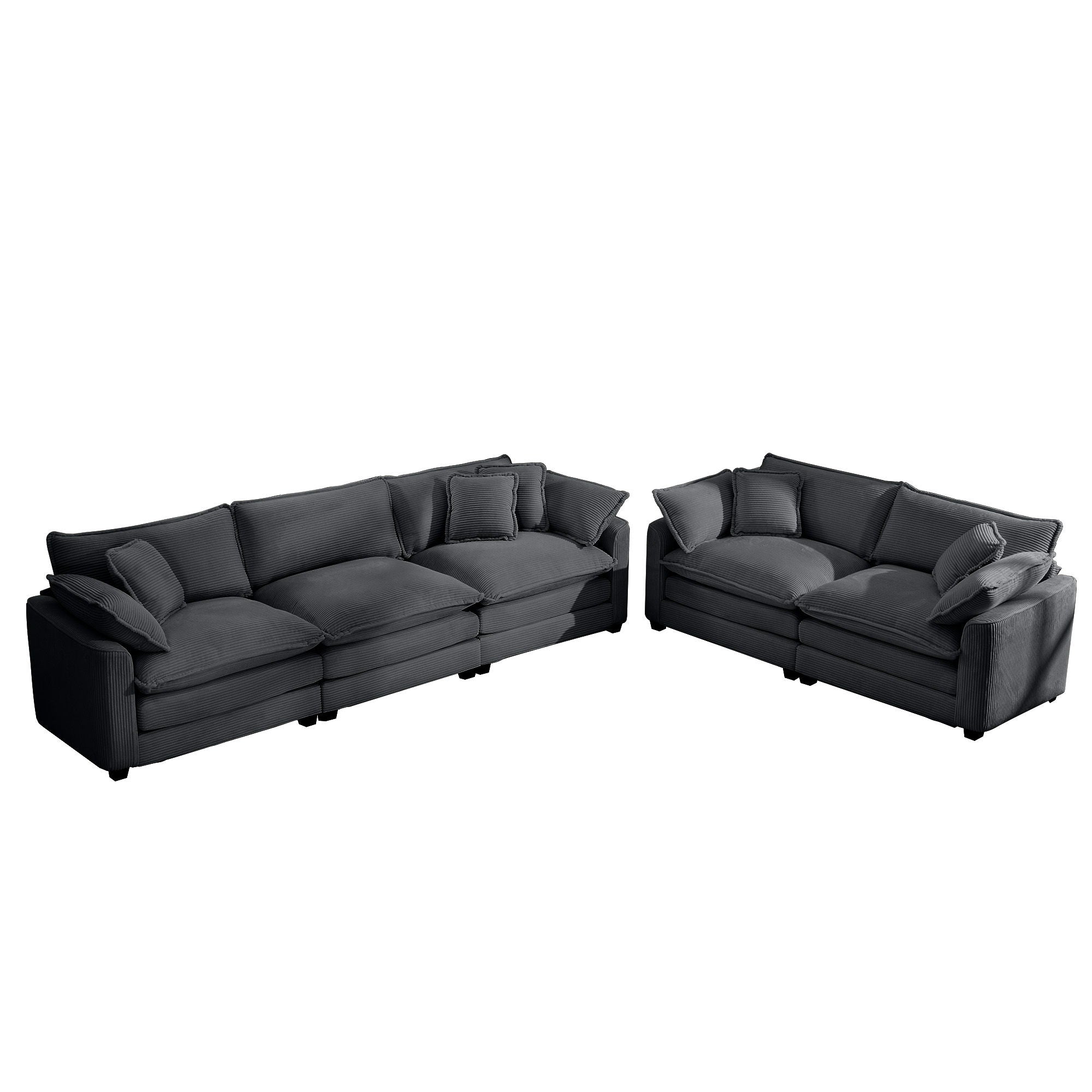 Elegant Corduroy Oversized Sectional Sofa Set With Deep Seats And Flexible Layout - Best Buy Furniture