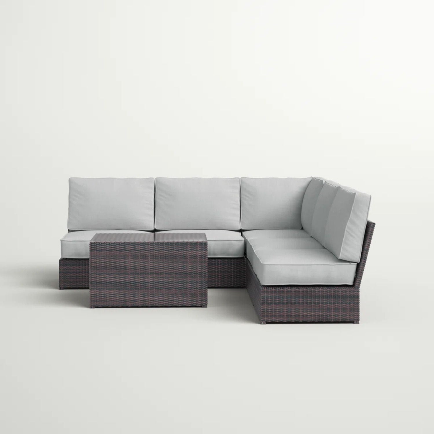 Modular 4 Person Outdoor Seating Group With Cushions - Espresso - Best Buy Furniture
