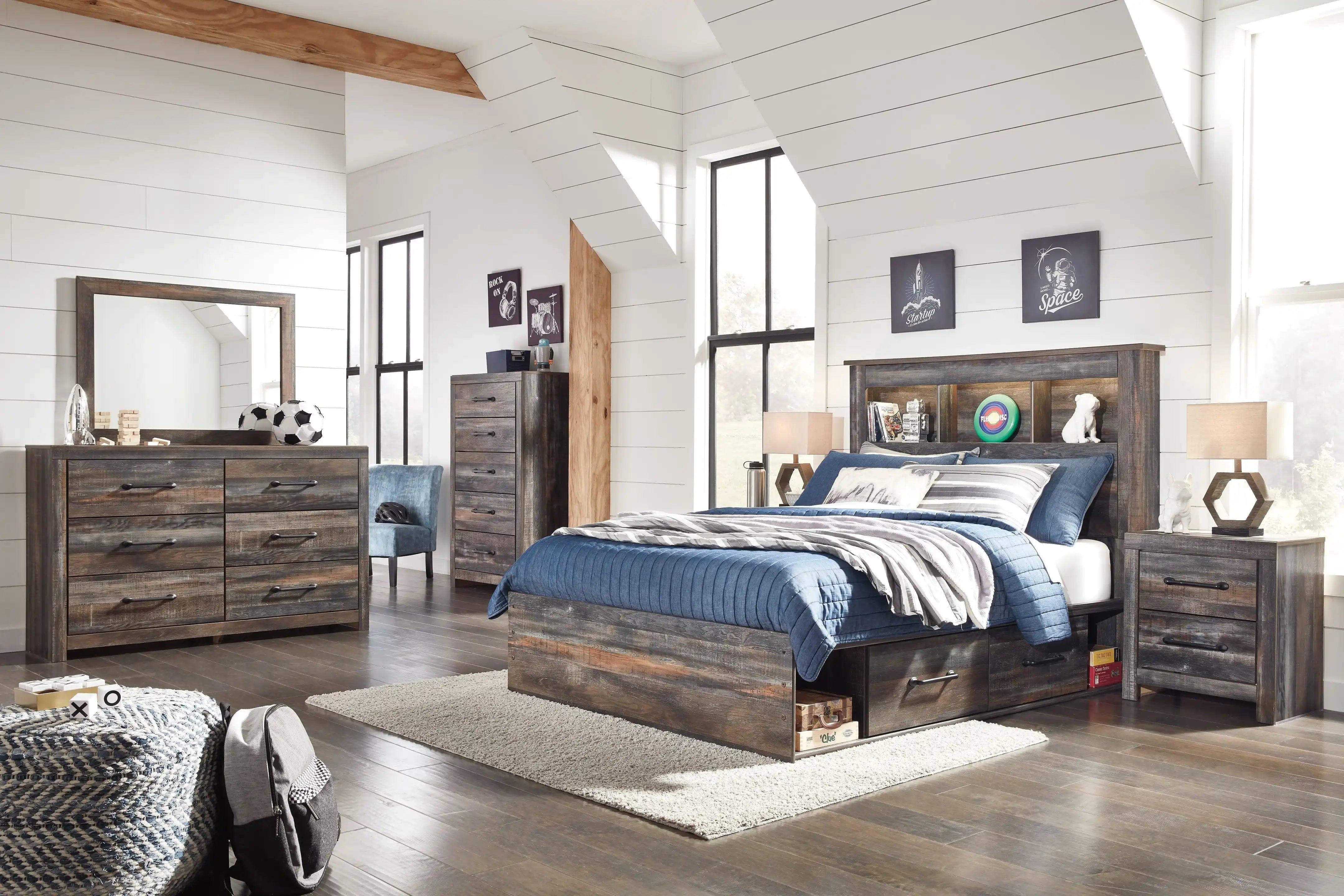 Drystan - Bookcase Bed With Storage Set - Best Buy Furniture