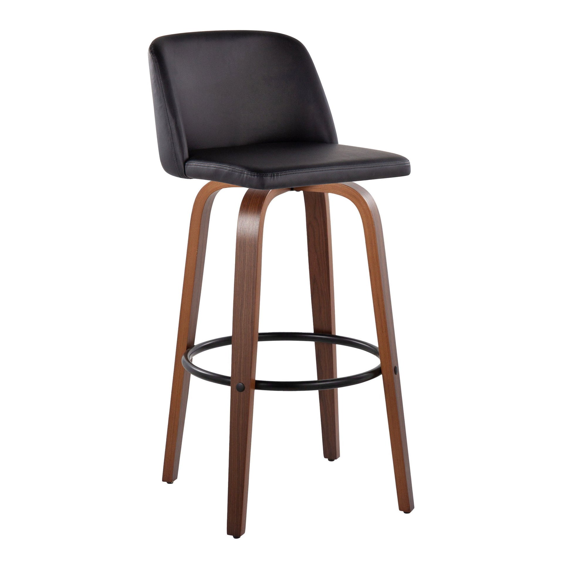 Toriano - Mid Century Modern Fixed Height Barstool Swivel And Round Footrest (Set of 2) - Best Buy Furniture