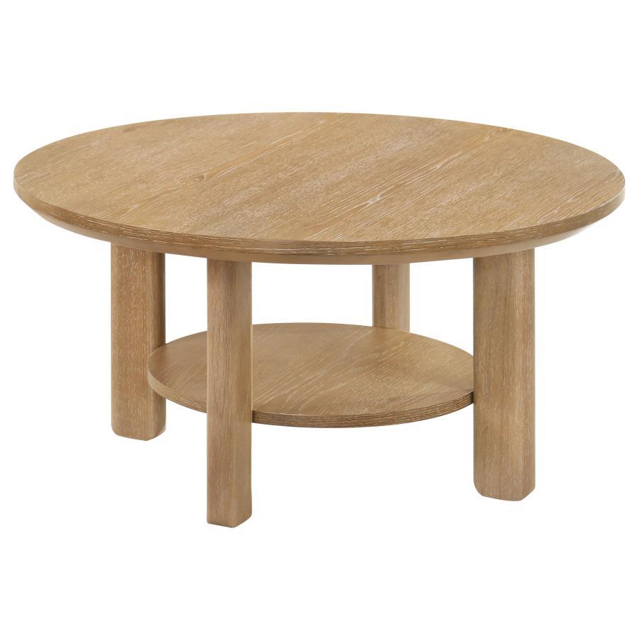 Ottowa - Round Wood Table With Shelf - Best Buy Furniture