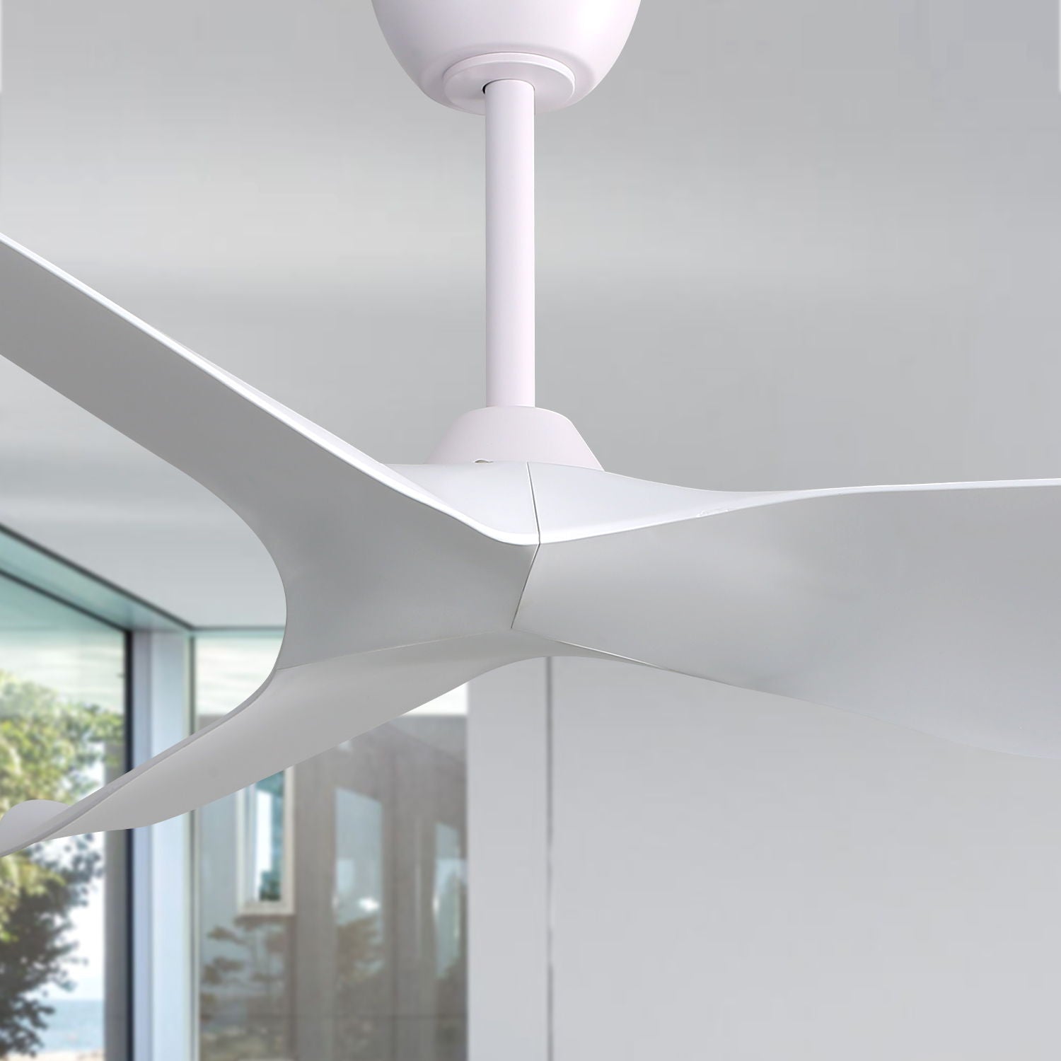Indoor Ceiling Fan Without Light, 6 Speeds Reversible DC Motor, 3 ABS Blade Ceiling Fan White For Bedroom - White - Best Buy Furniture