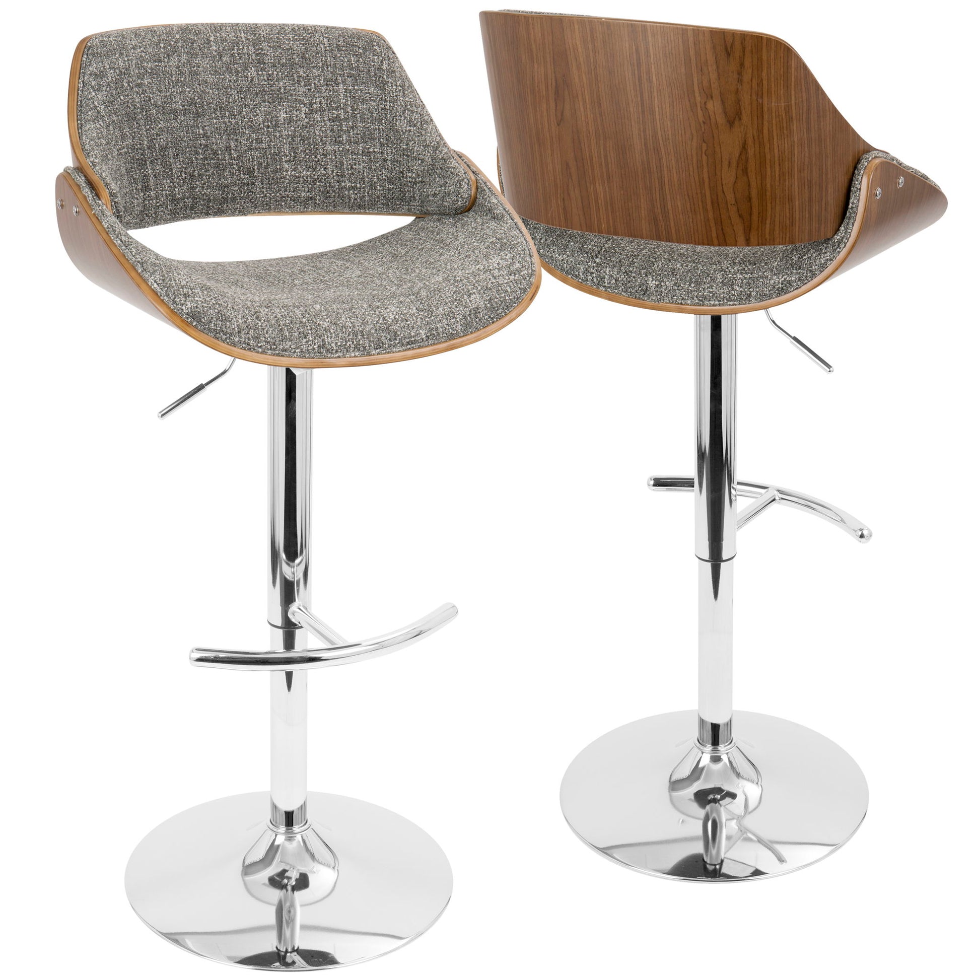 Fabrizzi - Mid Century Modern Adjustable Barstool With Swivel (Set of 2) - Best Buy Furniture