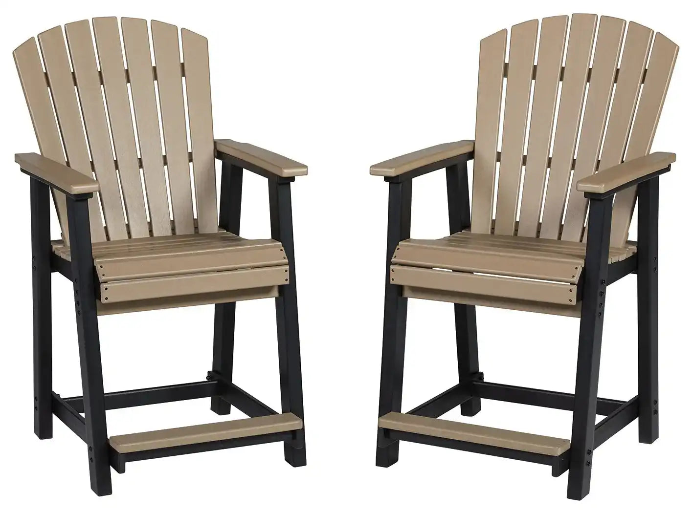 Fairen Trail - Barstool (Set of 2) - Black / Driftwood - Best Buy Furniture
