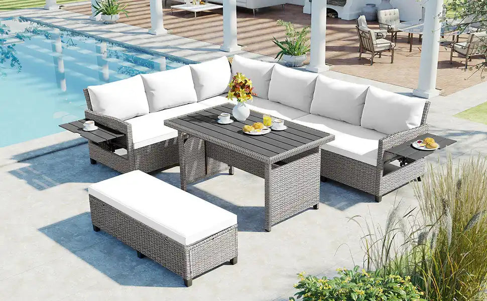 TOMAX 5-Piece Outdoor Sectional Sofa Set - Best Buy Furniture