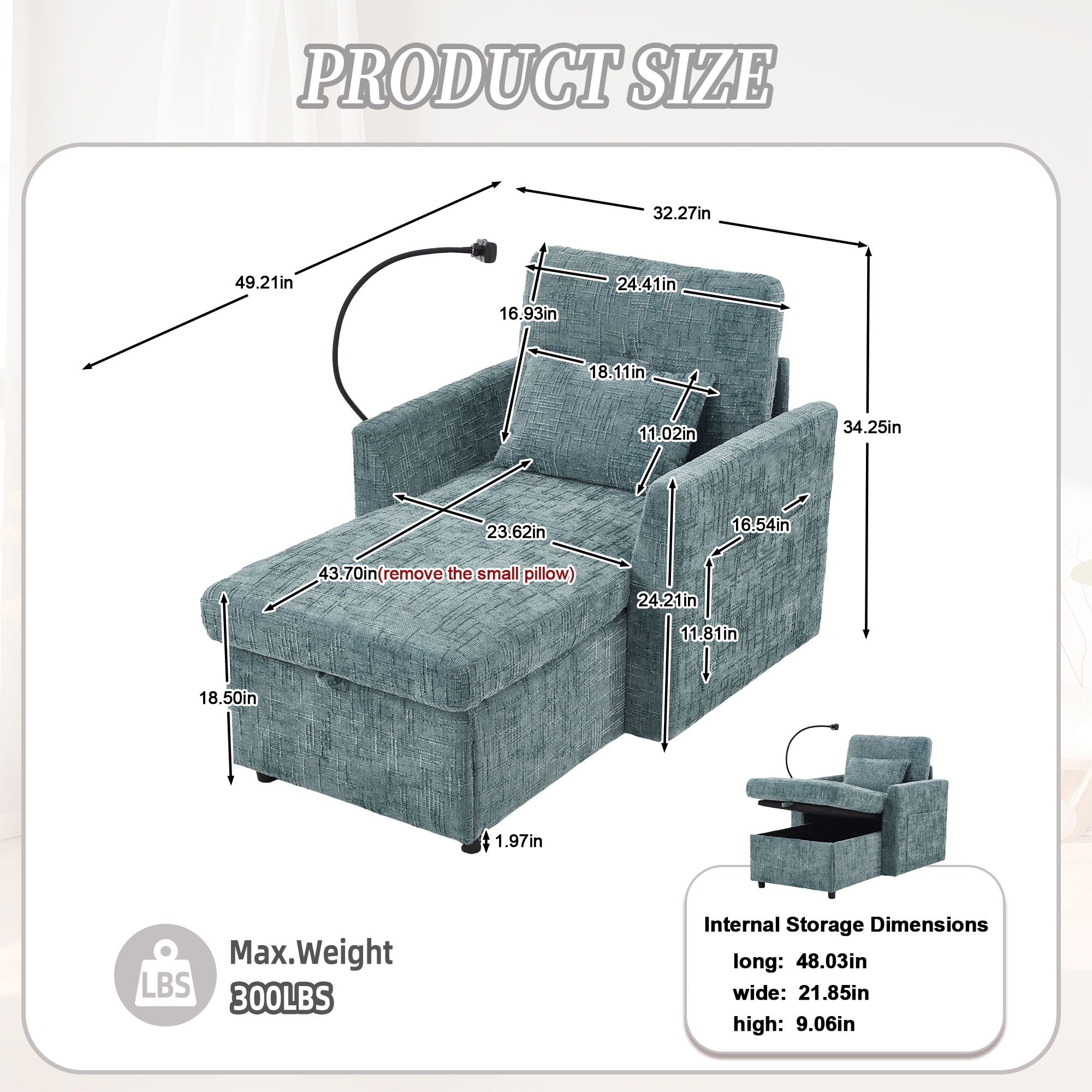 Multifunctional Chenille Recliner Sofa With Storage And Phone Bracket - Best Buy Furniture