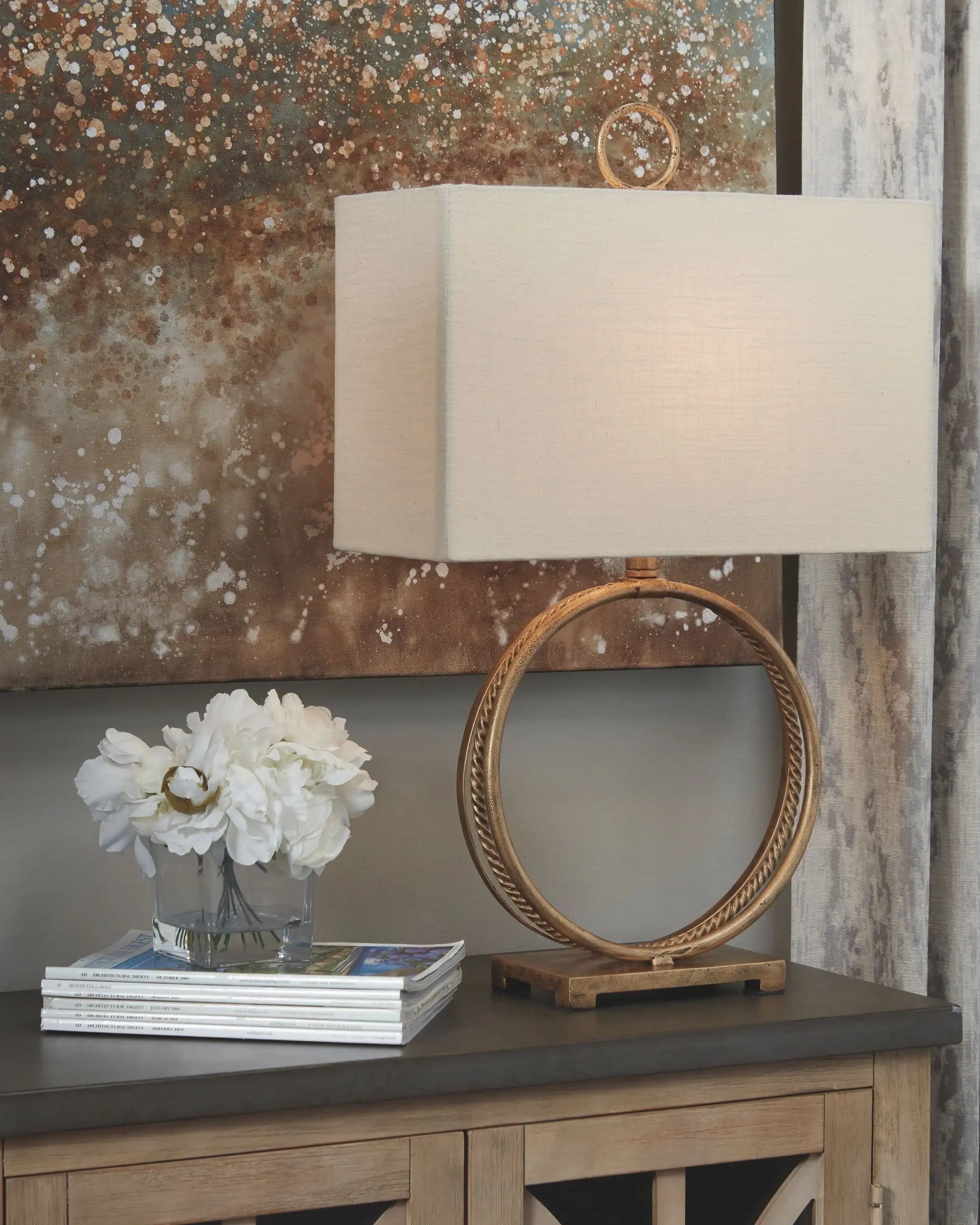 Mahala - Metal Table Lamp - Antique Gold Finish - Best Buy Furniture