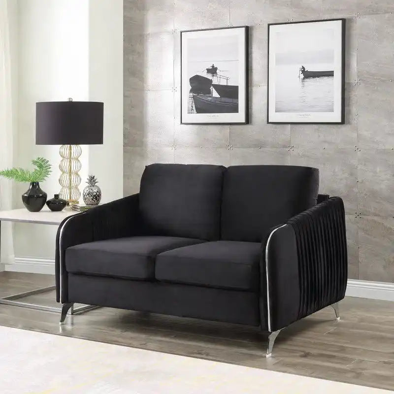 Hathaway - Velvet Modern Chic Loveseat Couch - Best Buy Furniture