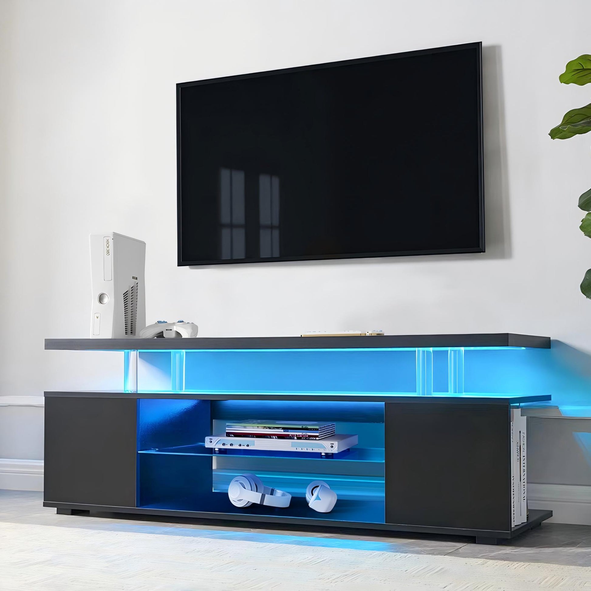 TV Stant With LED And Large Side Cabinet - Best Buy Furniture