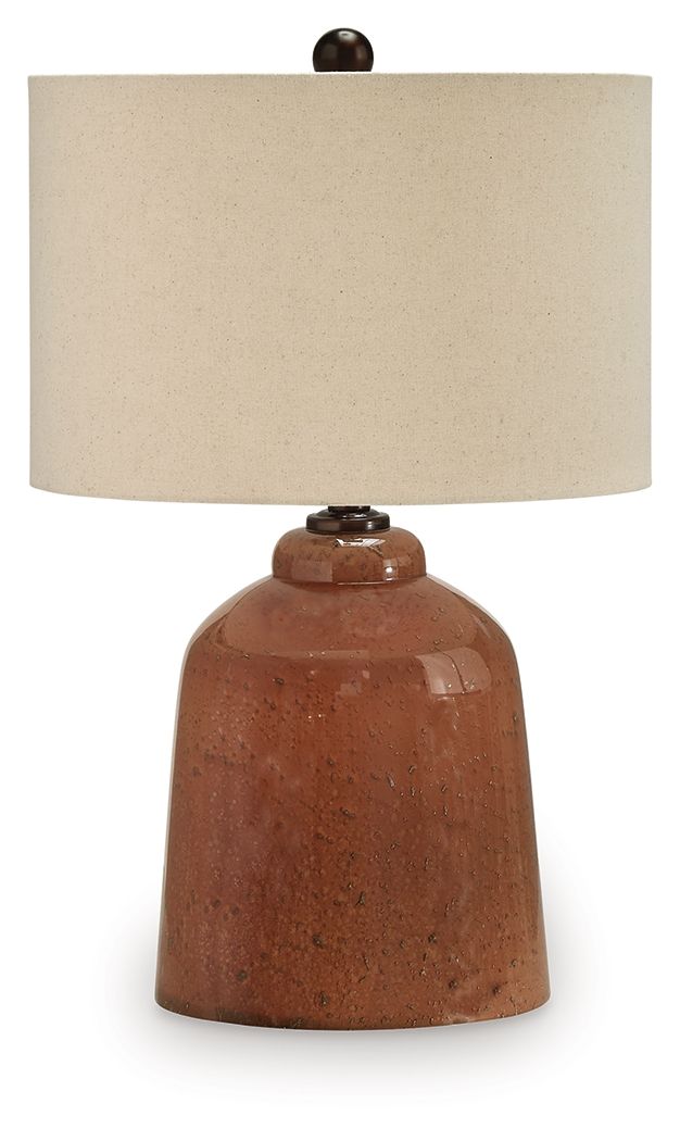 Aaleahya - Glass Table Lamp - Rust - Best Buy Furniture