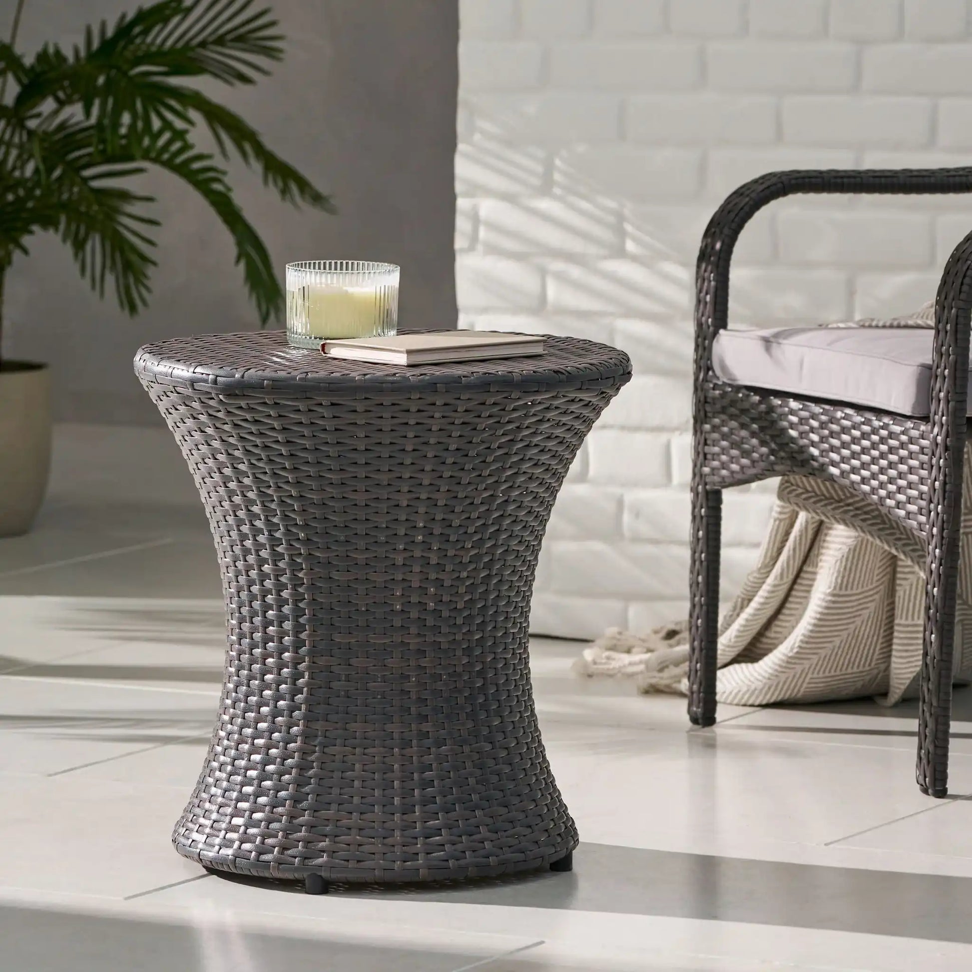 Thrive - Hourglass Rattan Table With No Glass Top - Best Buy Furniture