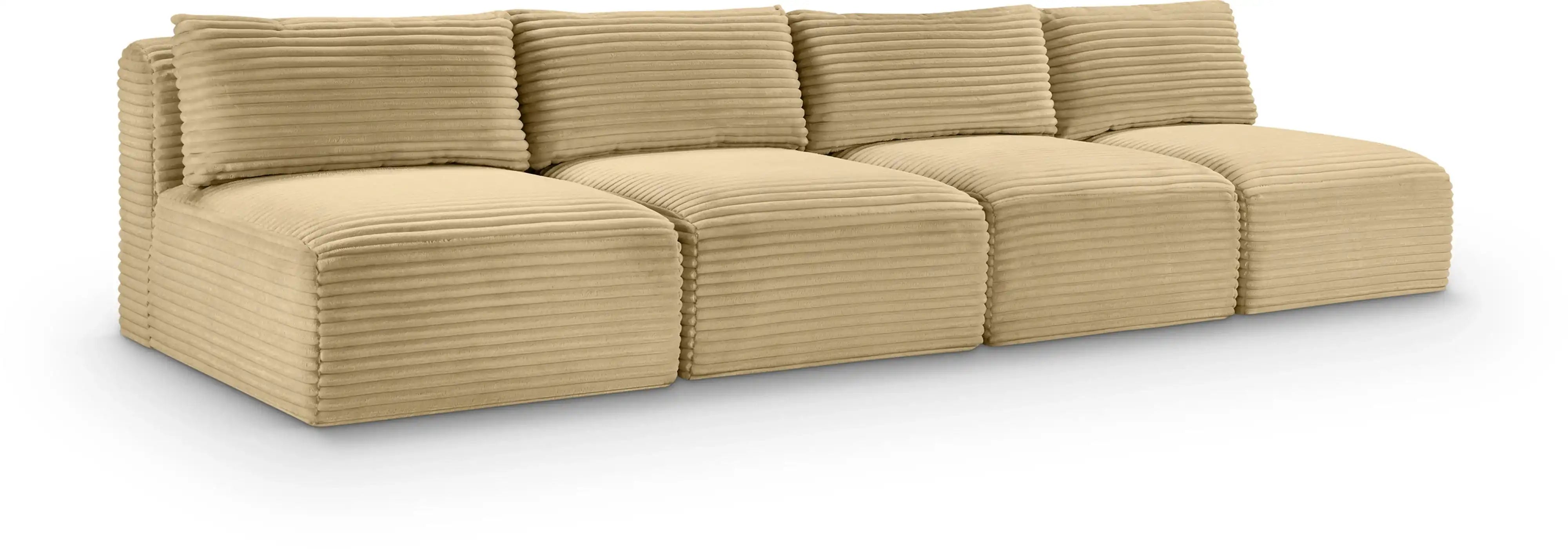 Shaggy - 4 Seat Modular Armless Sofa - Best Buy Furniture