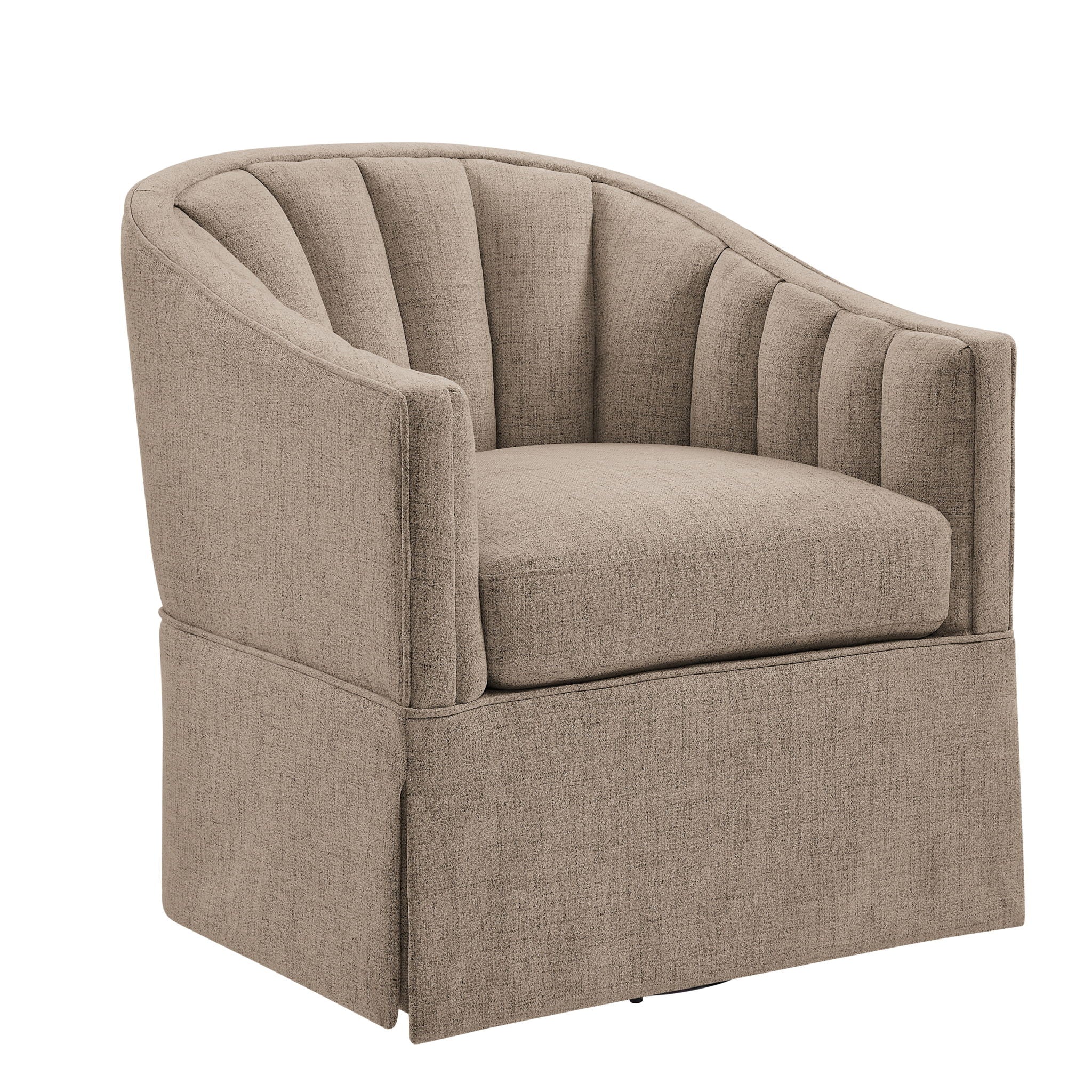 Solitude - Skirted Swivel Accent Chair With Hemp Like - Best Buy Furniture