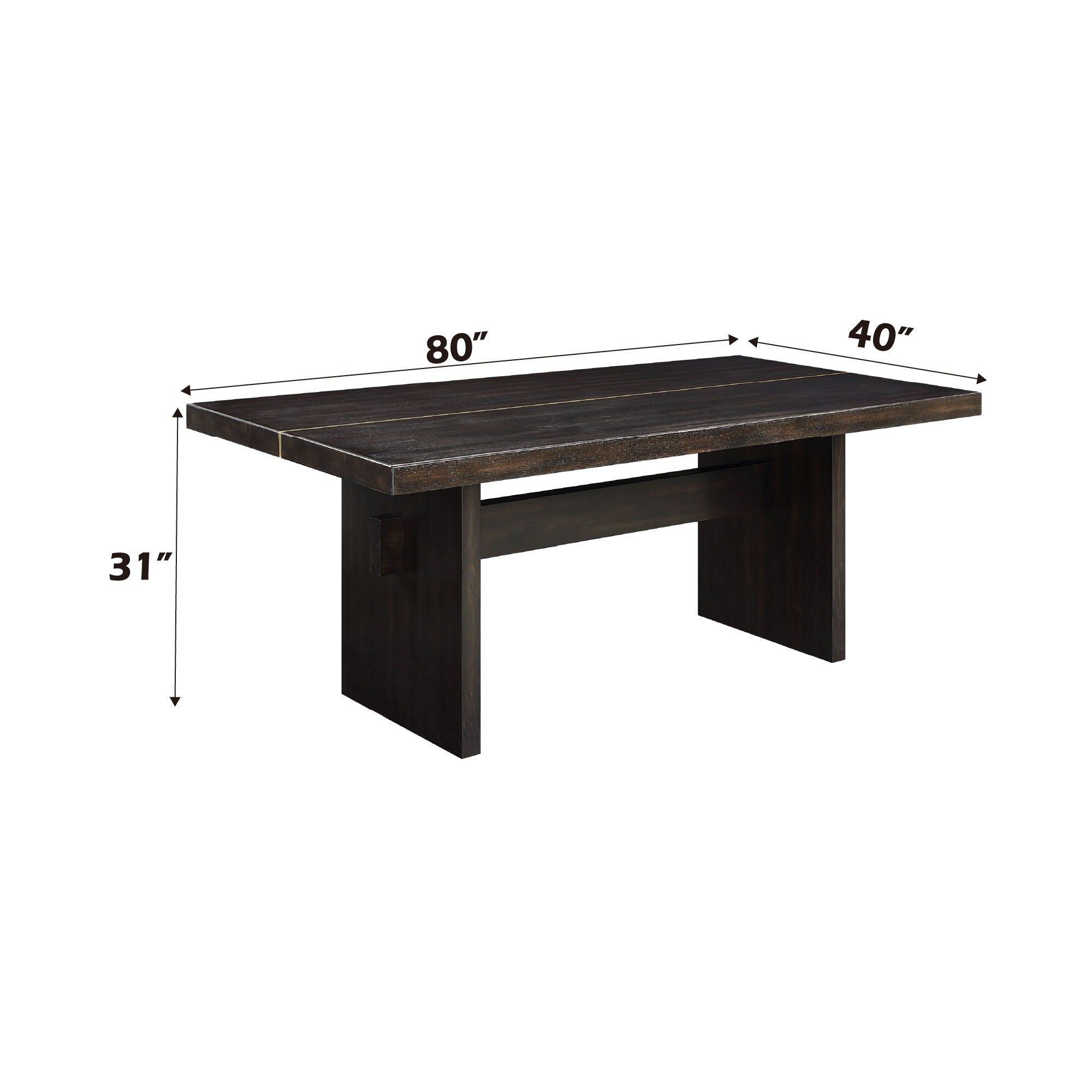 Jaramillo - 7 Pieces Dining Room Set - Gold / Rustic Espresso - Best Buy Furniture