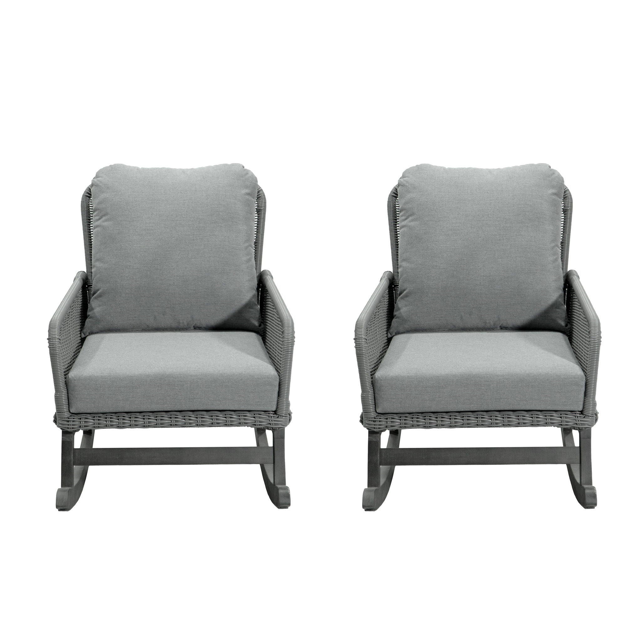 Contemporary Minimalist Wicker Rocking Chair With Soft Cushions And Durable Wooden Frame - Best Buy Furniture